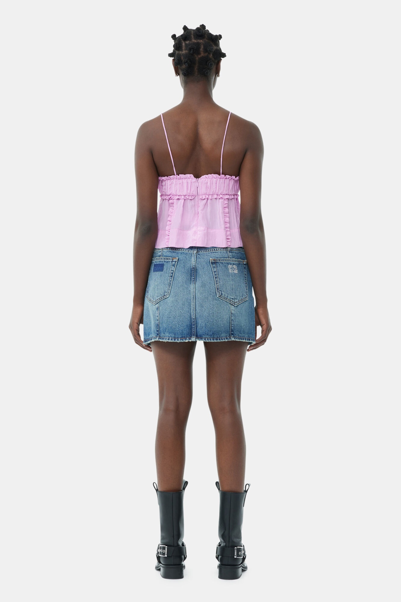 PINK SHINY TECH STRAP TOP - 5