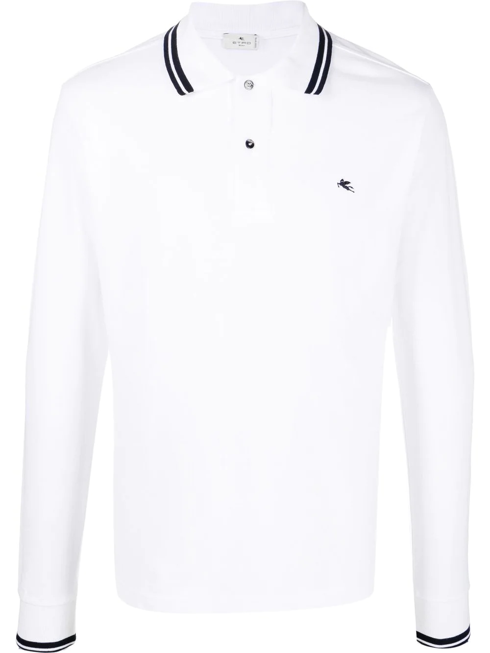 logo-embroidered long-sleeved polo shirt - 1