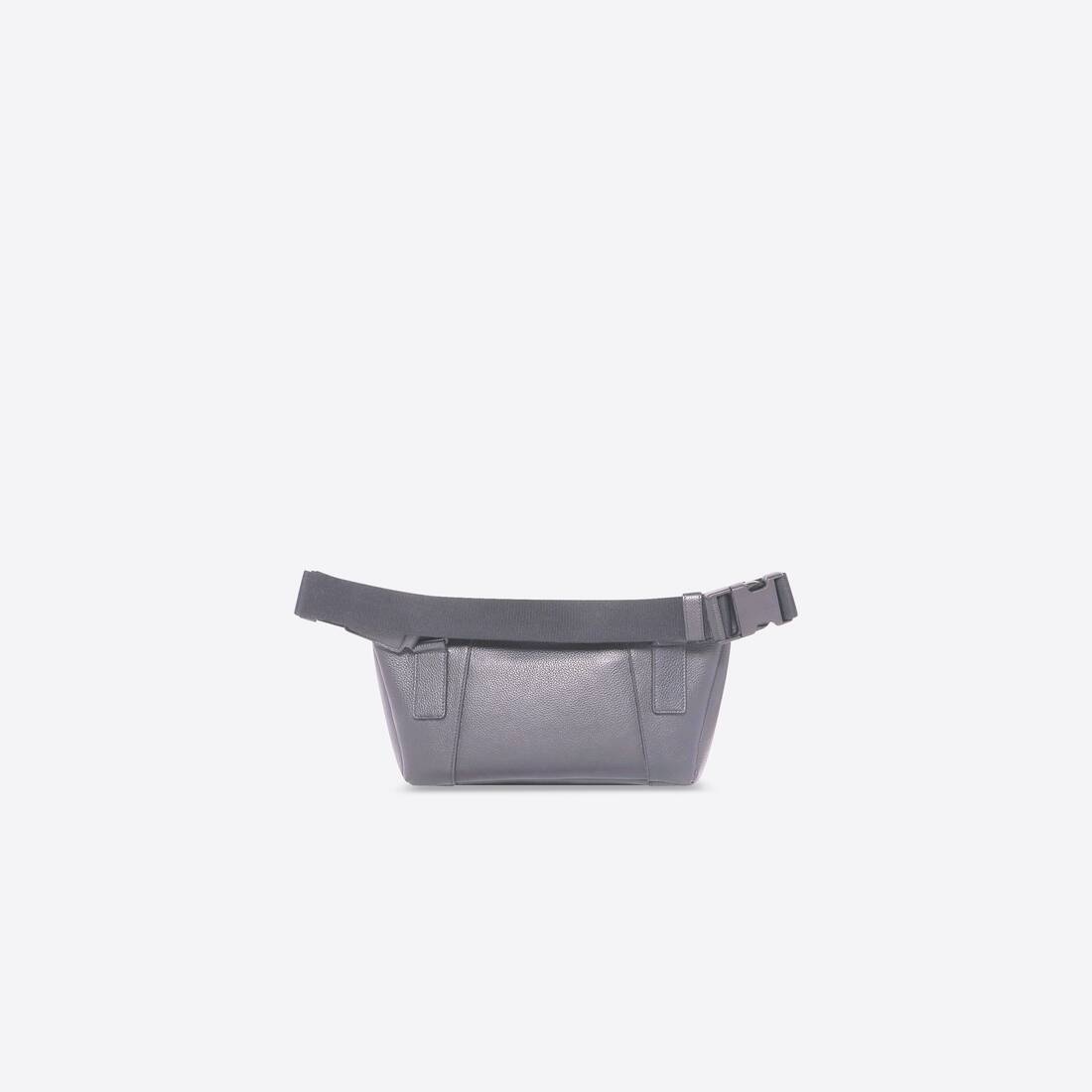 Men's Hourglass Men Shoulder Bag In Semi Matte Grained Calfskin  in Dark Grey - 4