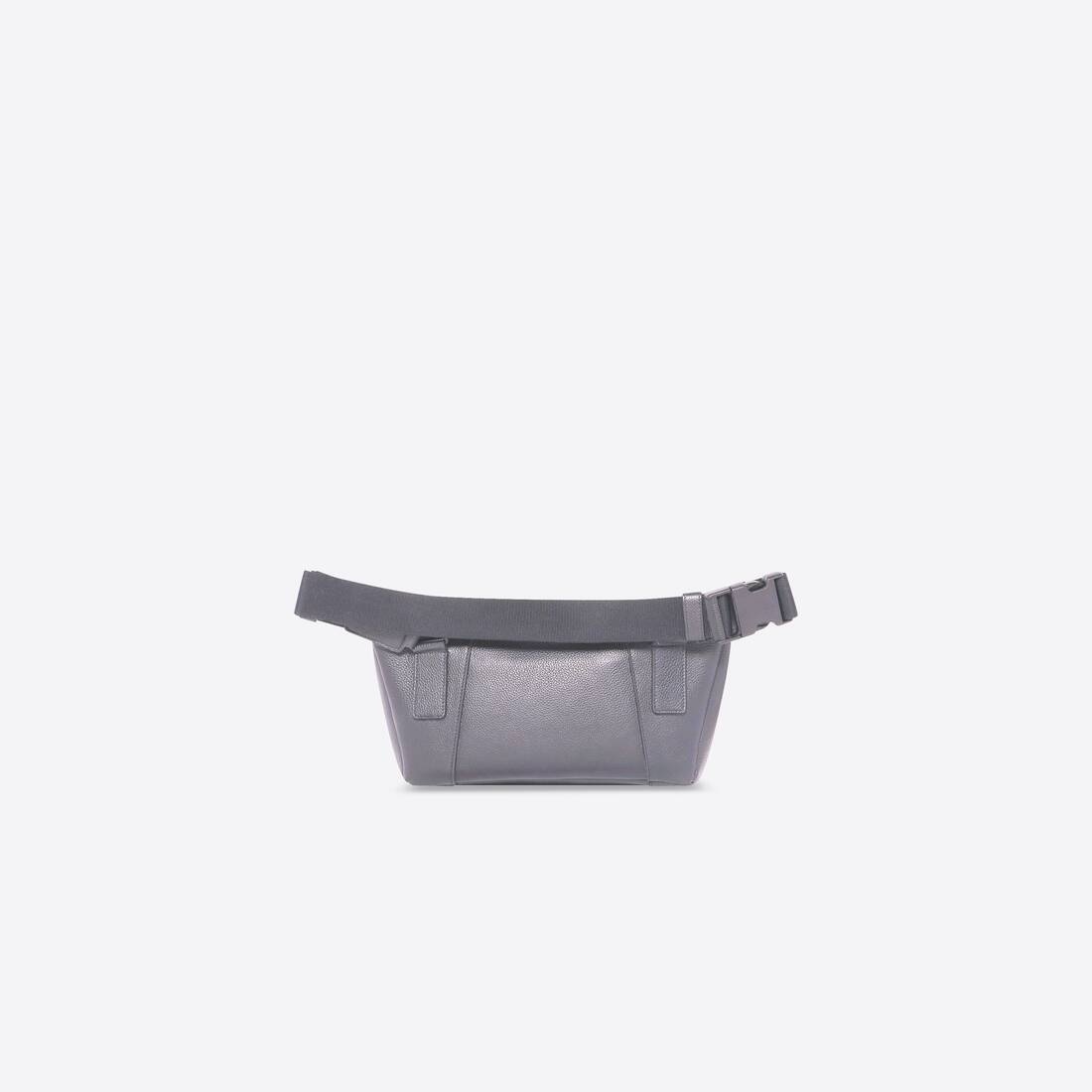 Men's Hourglass Men Shoulder Bag In Semi Matte Grained Calfskin  in Dark Grey - 2