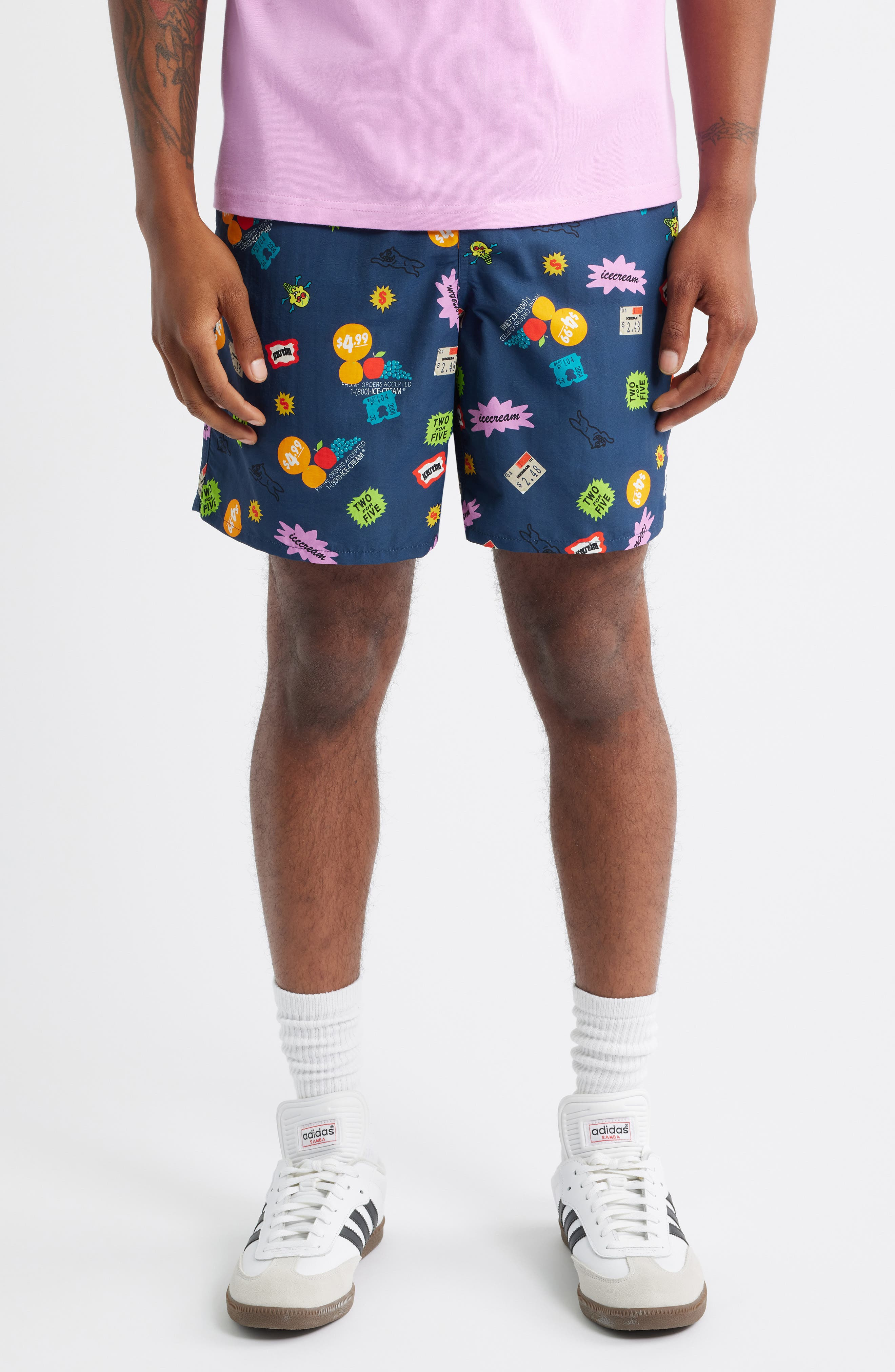 ICECREAM Scatter Graphic Nylon Shorts in Sargasso S at Nordstrom - 1