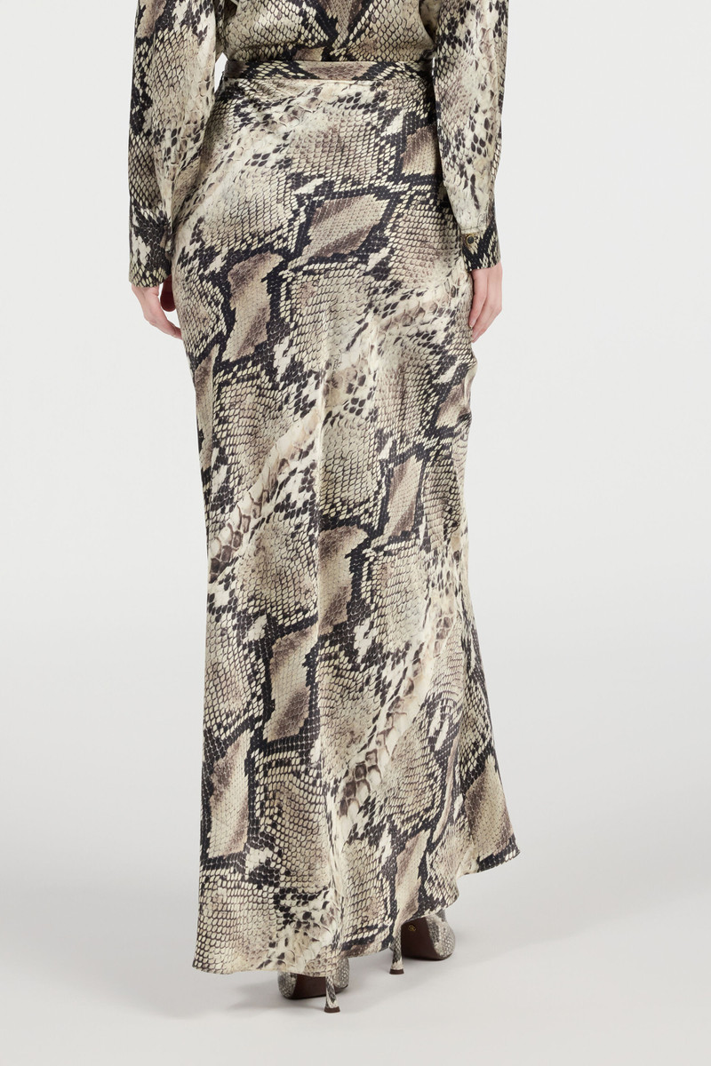 Long Silk Skirt with Python Print 4