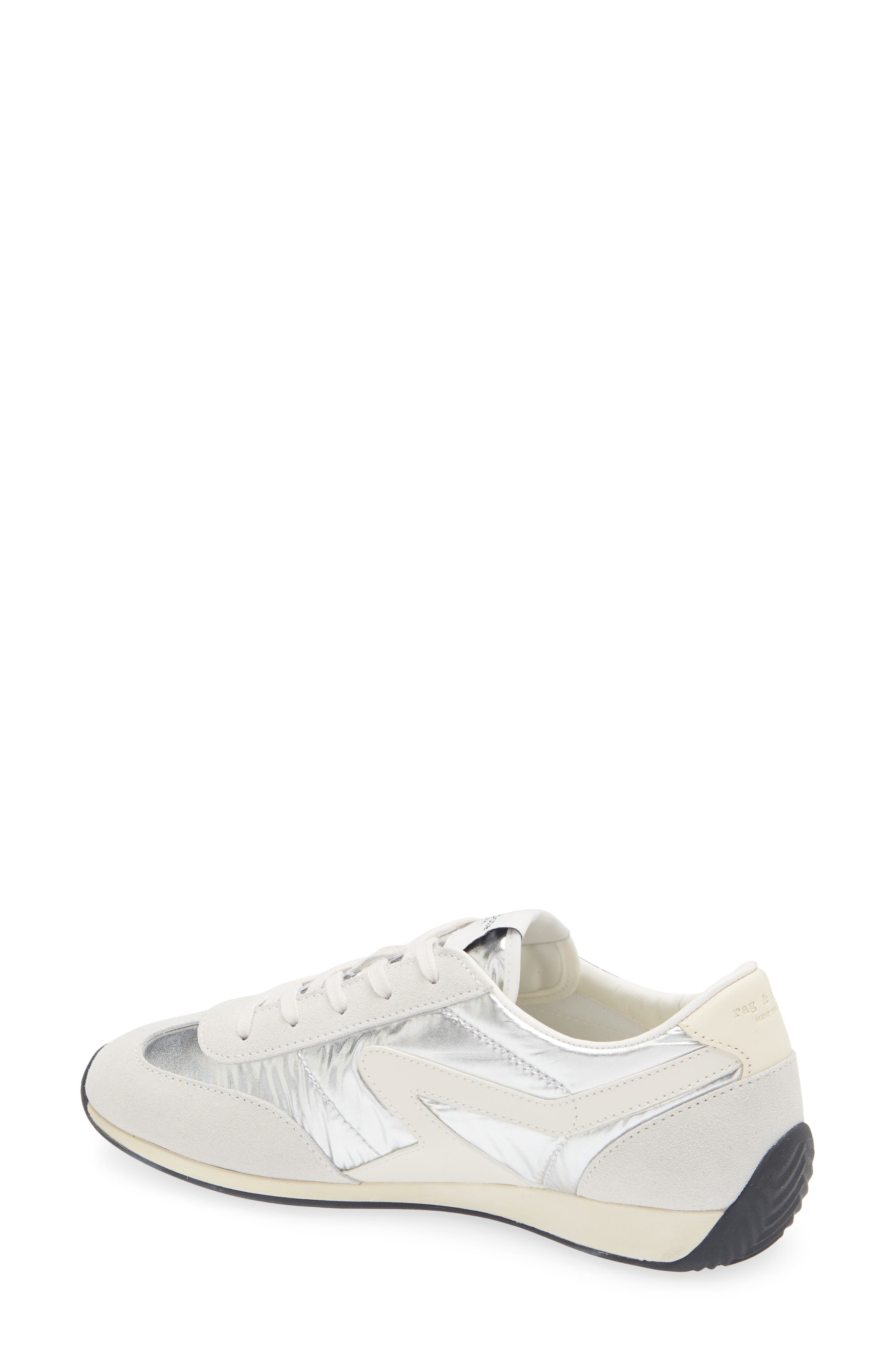 rag & bone Retro Runner Sneaker in Silver Leather at Nordstrom - 2
