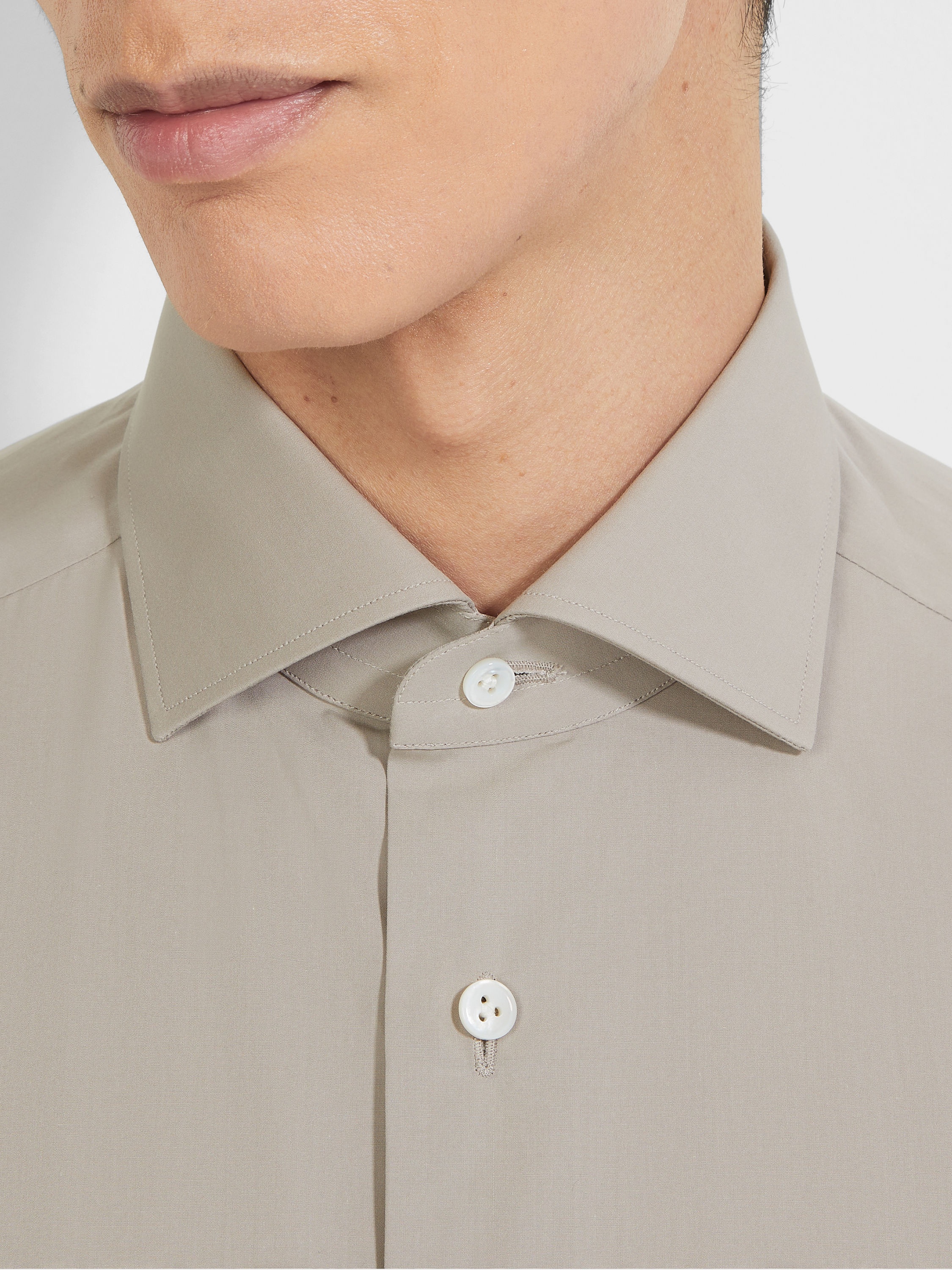 LIGHT TAUPE CENTOVENTIMILA COTTON SHIRT - 2