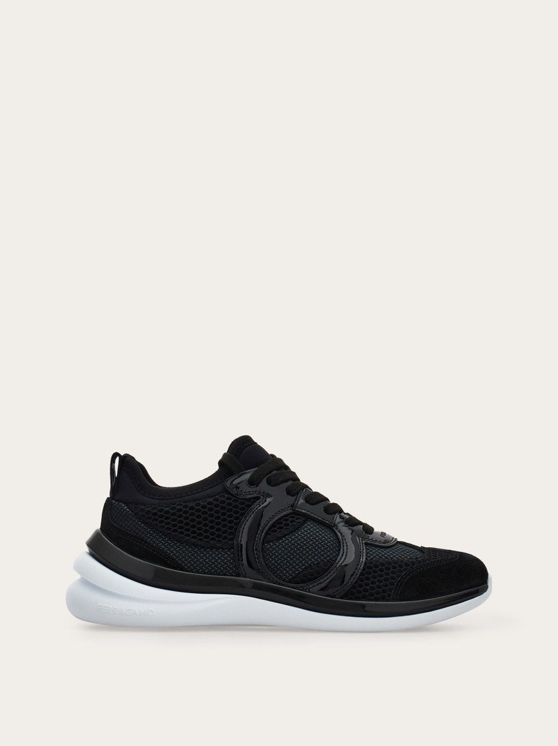 Gancini sneaker with mesh detail 1