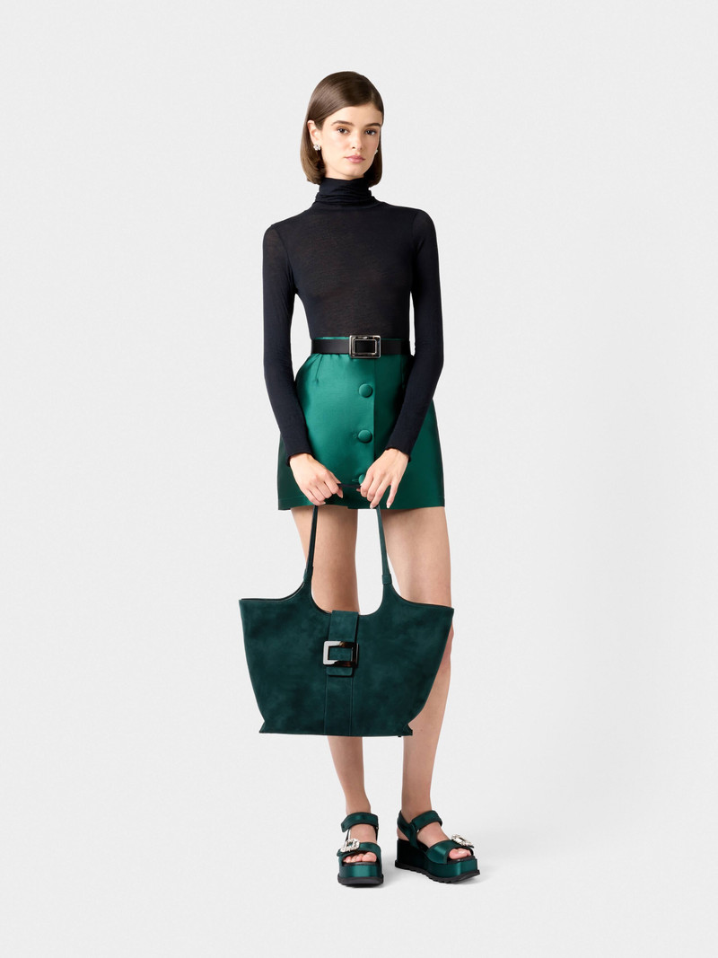 Roger Vivier Belle Vivier Medium Shopping Bag in suede outlook