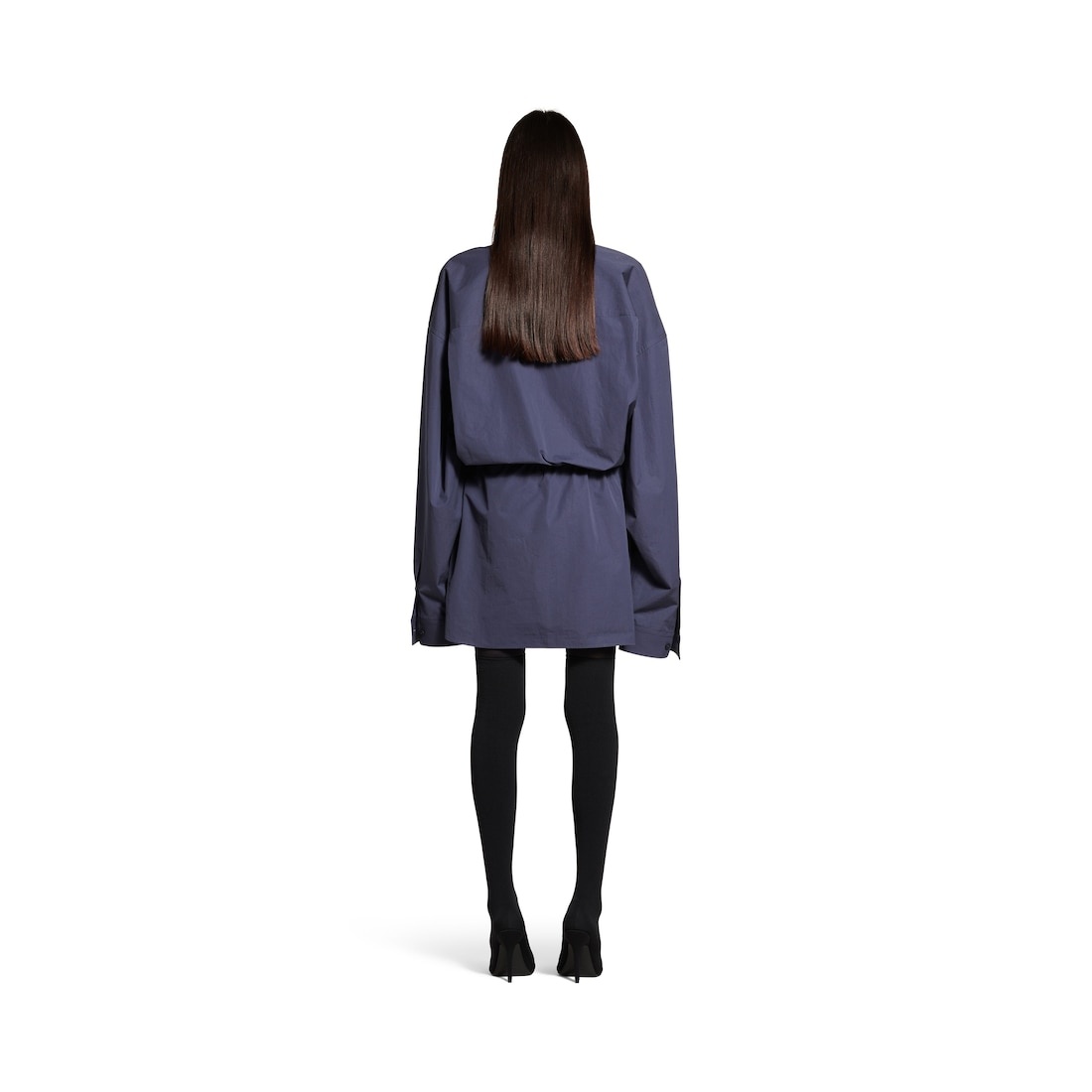 Women's Shirt Mini Dress in Faded Blue - 4