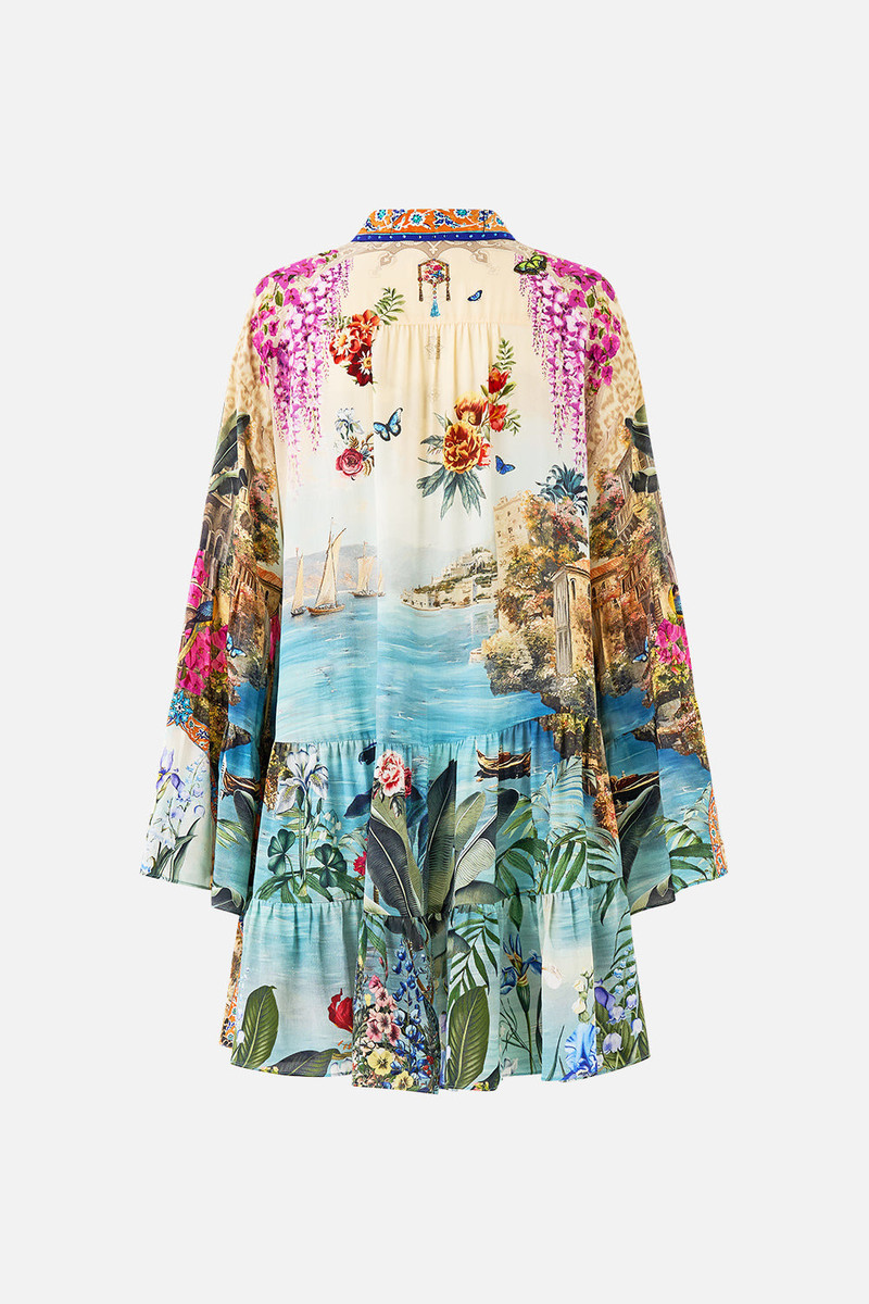 CAMILLA TIERED DRESS WITH COLLAR outlook