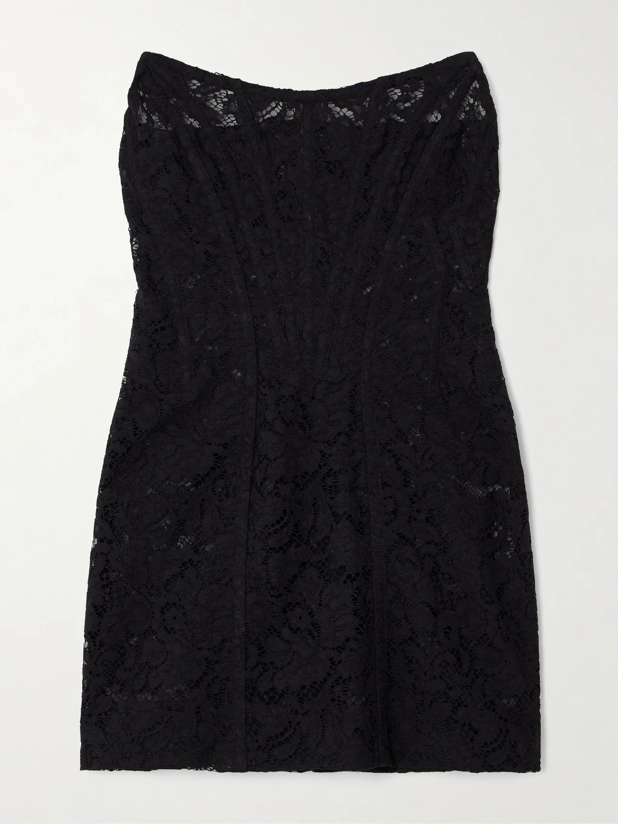 Cotton-blend Lace Bustier Mini Dress - 1