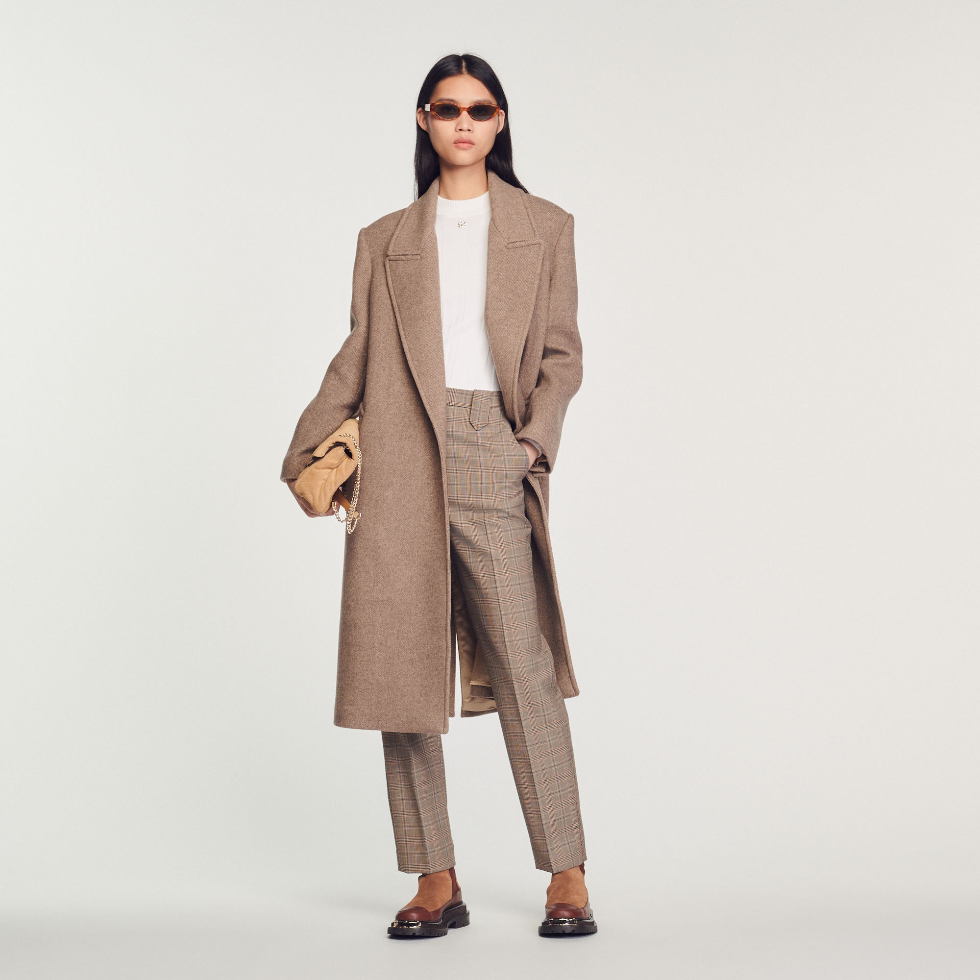 Sandro Long wool blend coat | REVERSIBLE