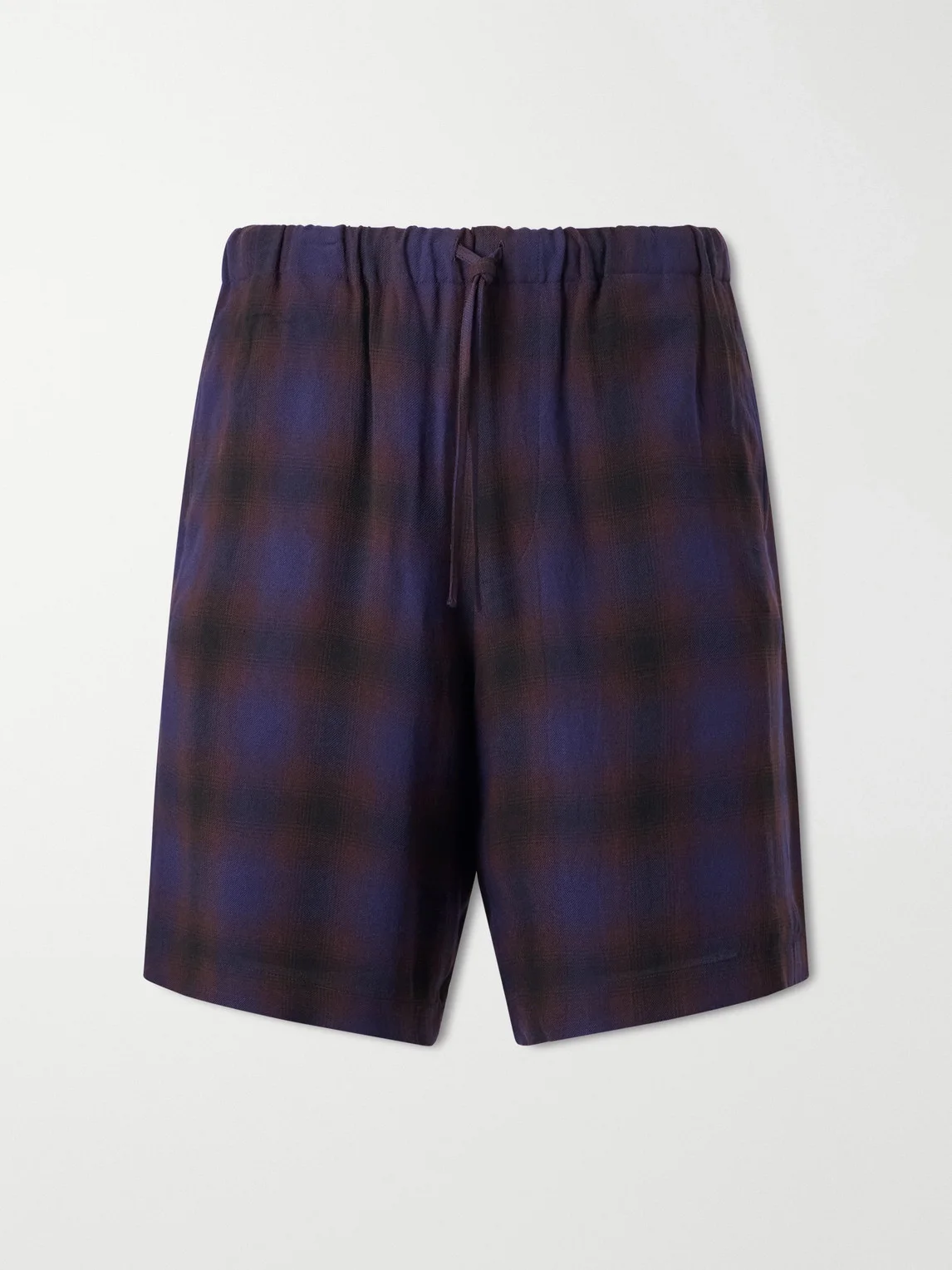 Wide-Leg Checked Twill Shorts - 1