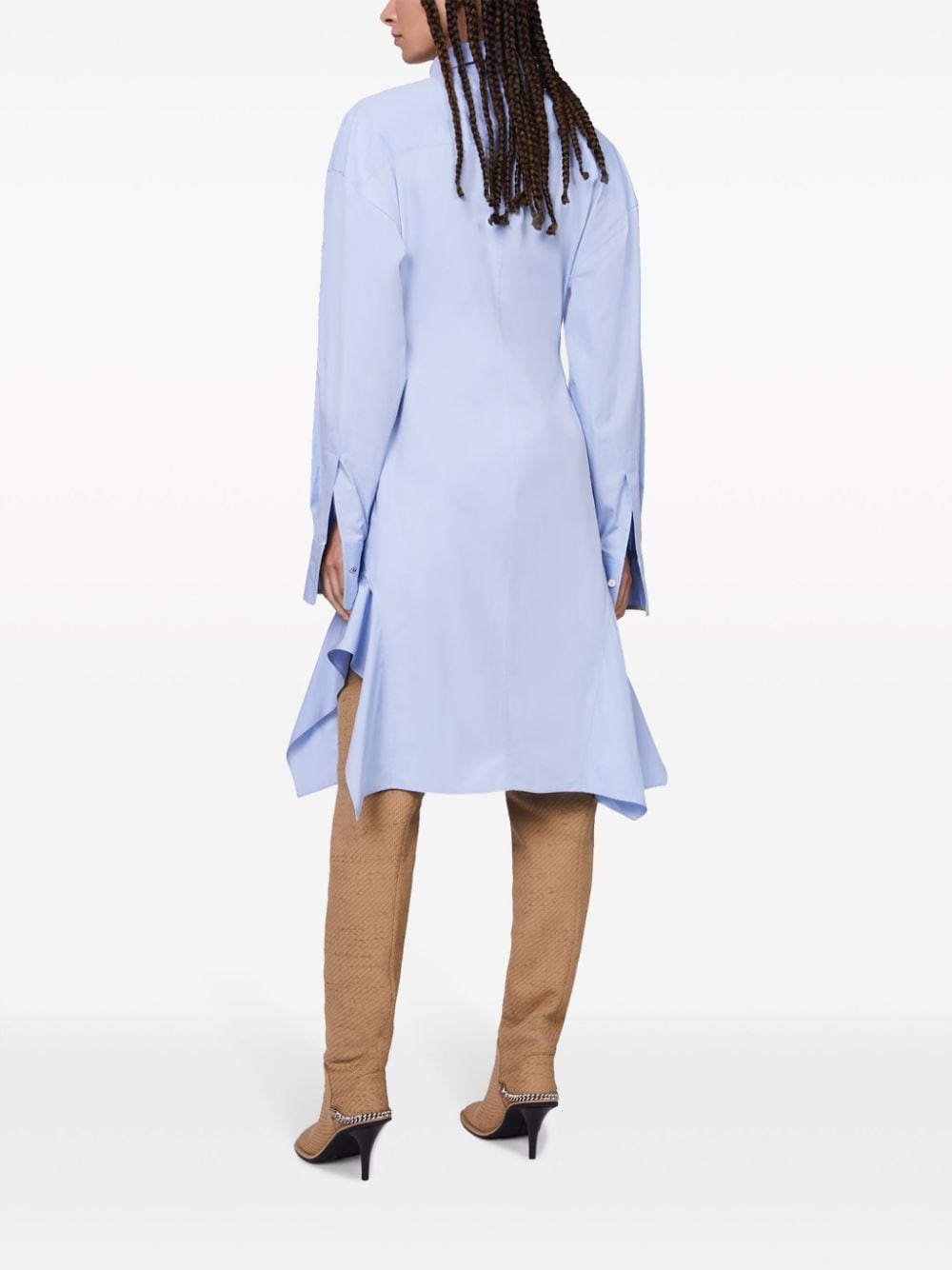 banana-sleeve cotton shirt dress - 3