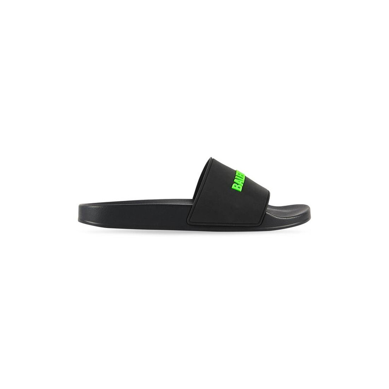 Black/fluo Green의 여성 풀 슬라이드 샌들 - 1