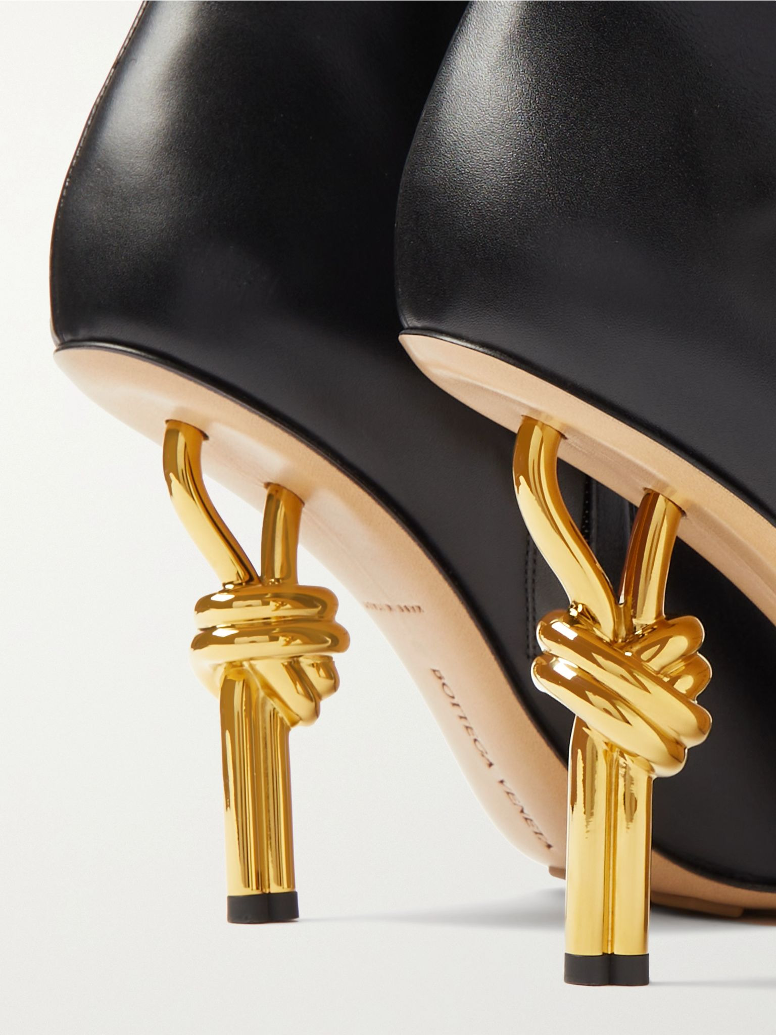 Knot leather ankle boots Black - 4