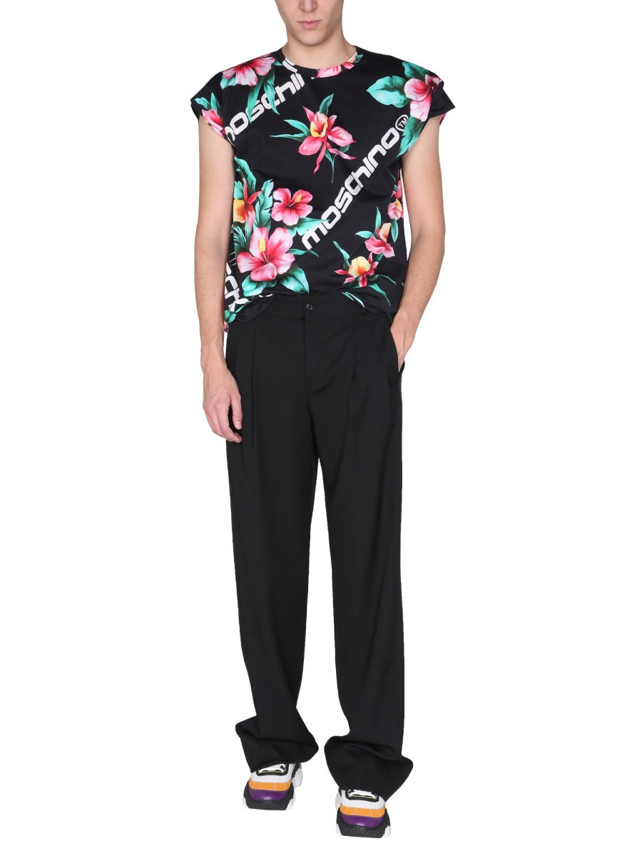 Moschino Men Floral Print T-Shirt - 2
