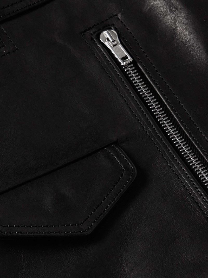 Cropped Buckled Leather Jacket 6