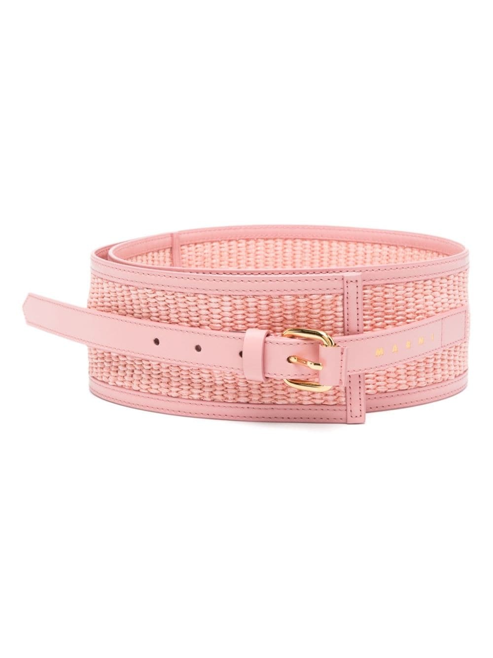 woven rafia buckle-fastening belt - 1