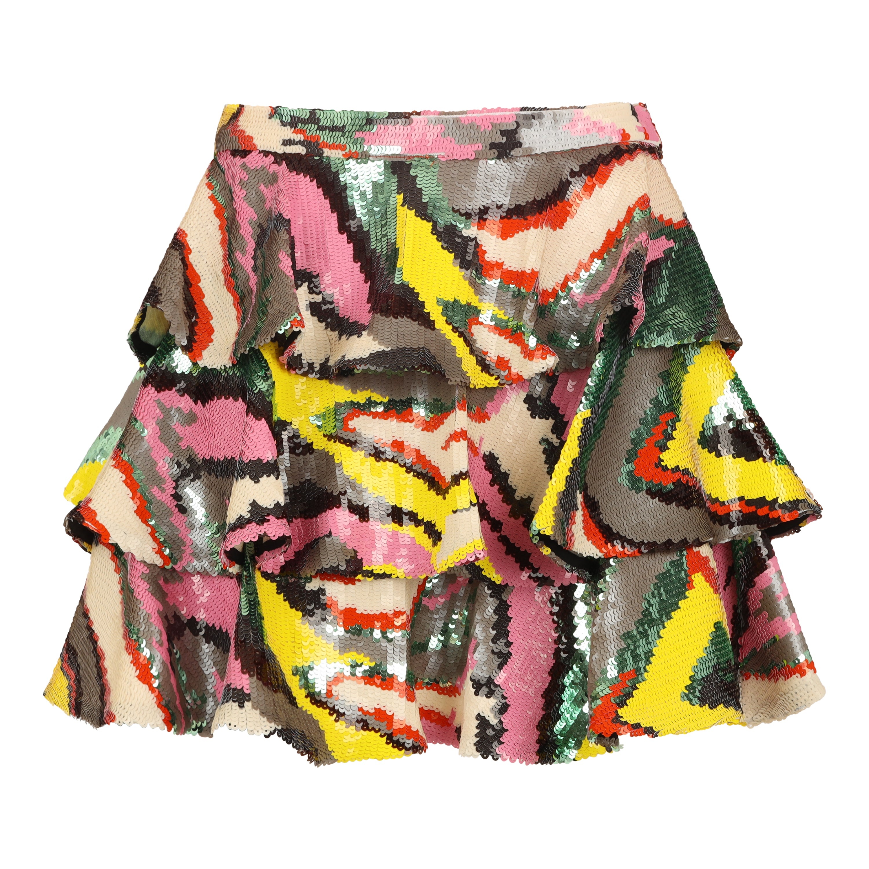 Multi Print Sequin Mini Skirt - 2