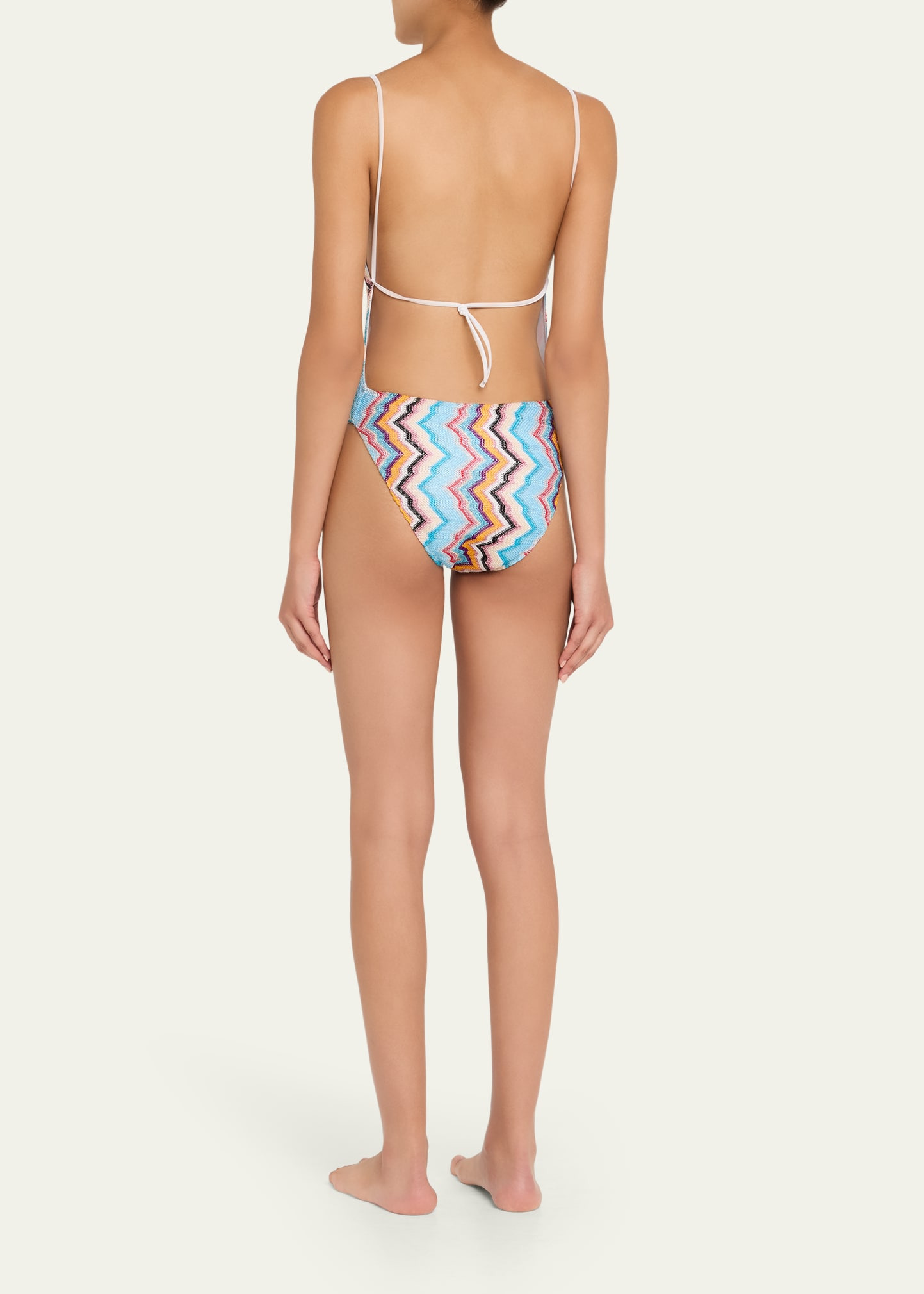 Metallic Zig-Zag One-Piece Swimsuit - 3