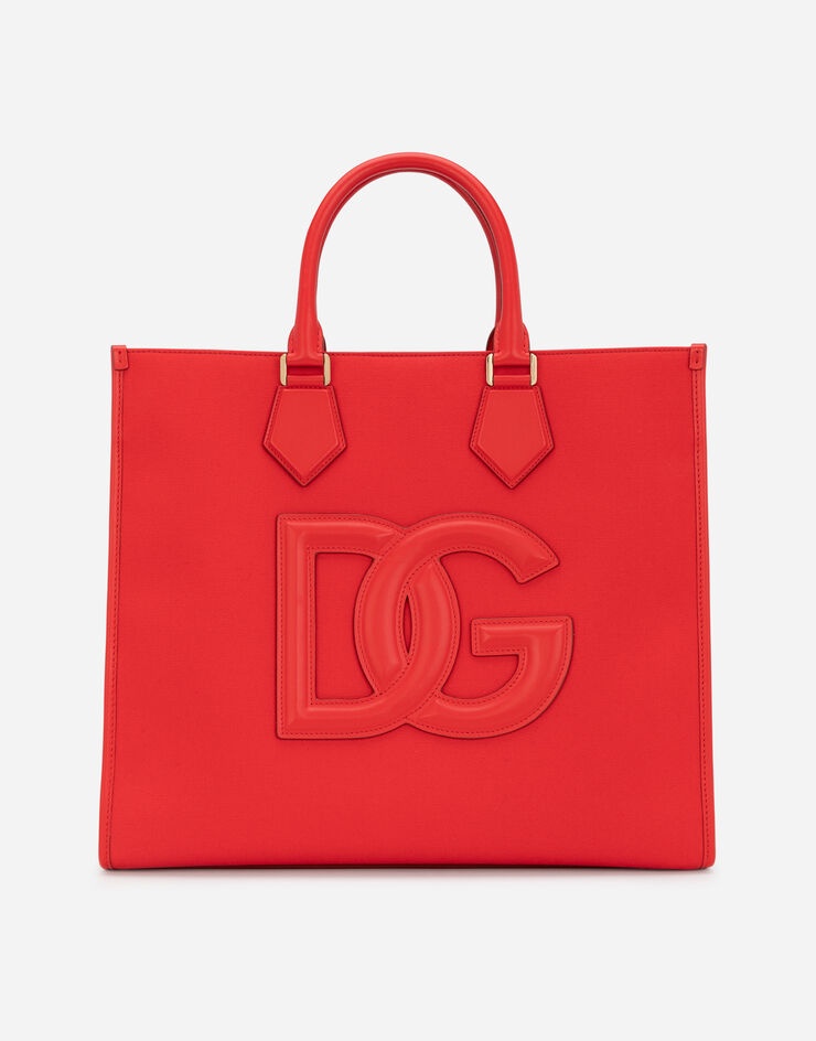 Canvas shopper with calfskin nappa details - 1