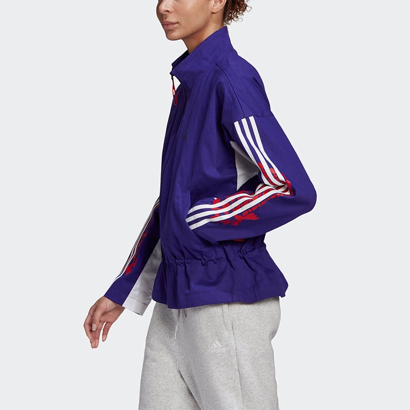 (WMNS) adidas Cny Jkt Light New Year's Edition Half Zipper Printing Sports Jacket College Purple GS2 - 4