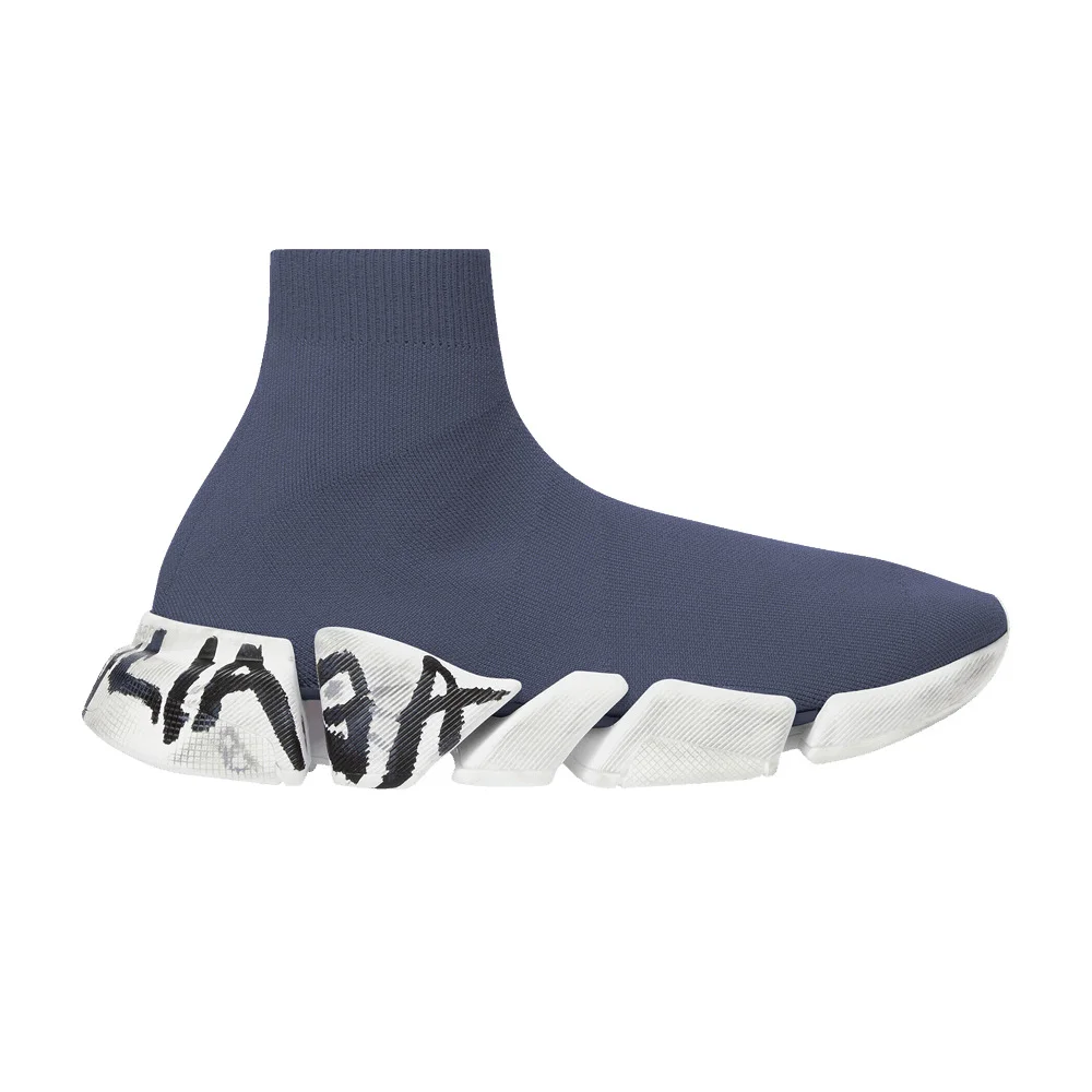 Balenciaga Speed 2.0 Sneaker 'Worn-Out Graffiti - Dark Grey' - 1