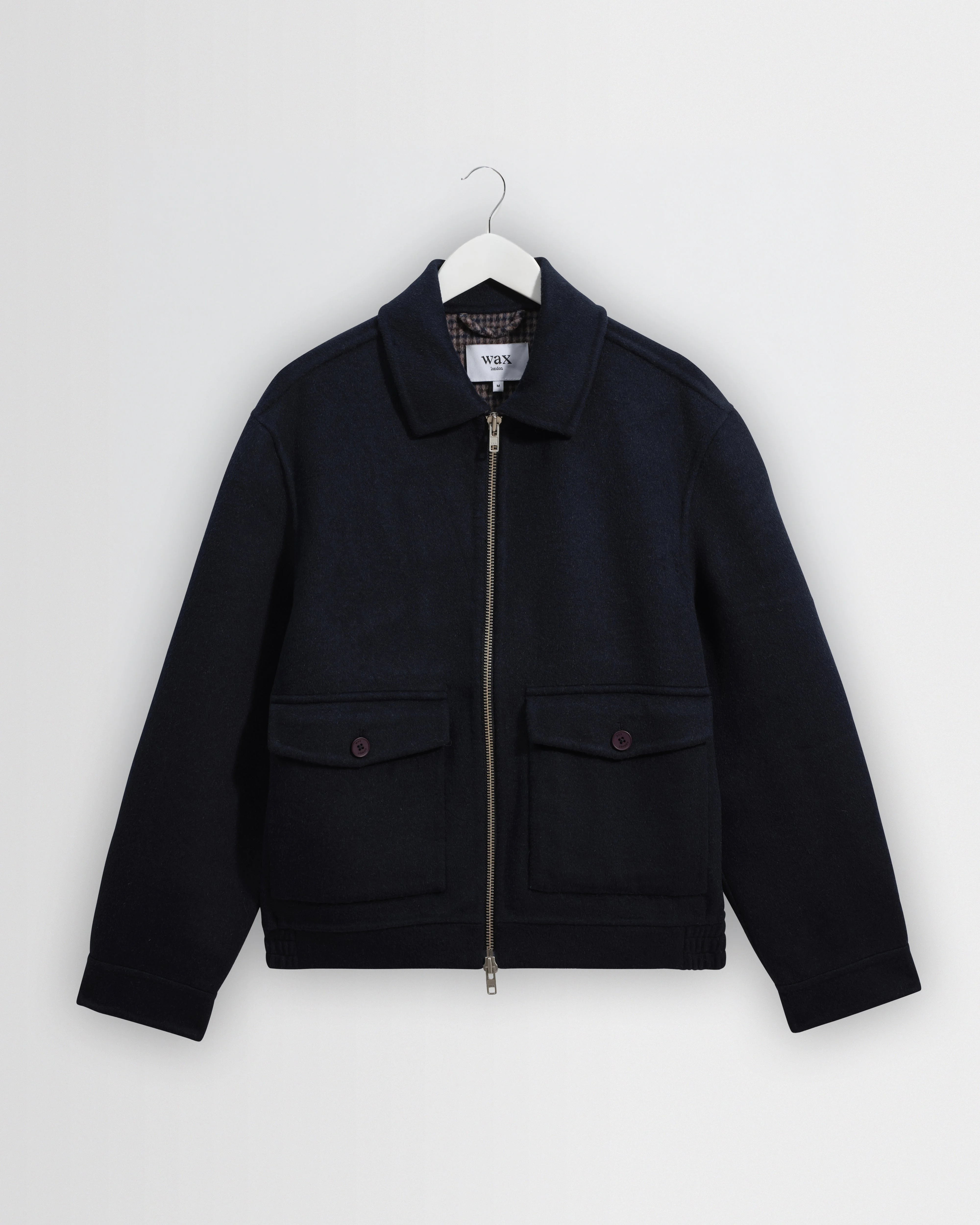 Hamblin - Navy Double-Faced Wool Check Jacket - 1