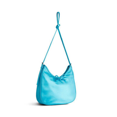 BALENCIAGA Women's Leopolda Small Hobo Bag in Blue outlook