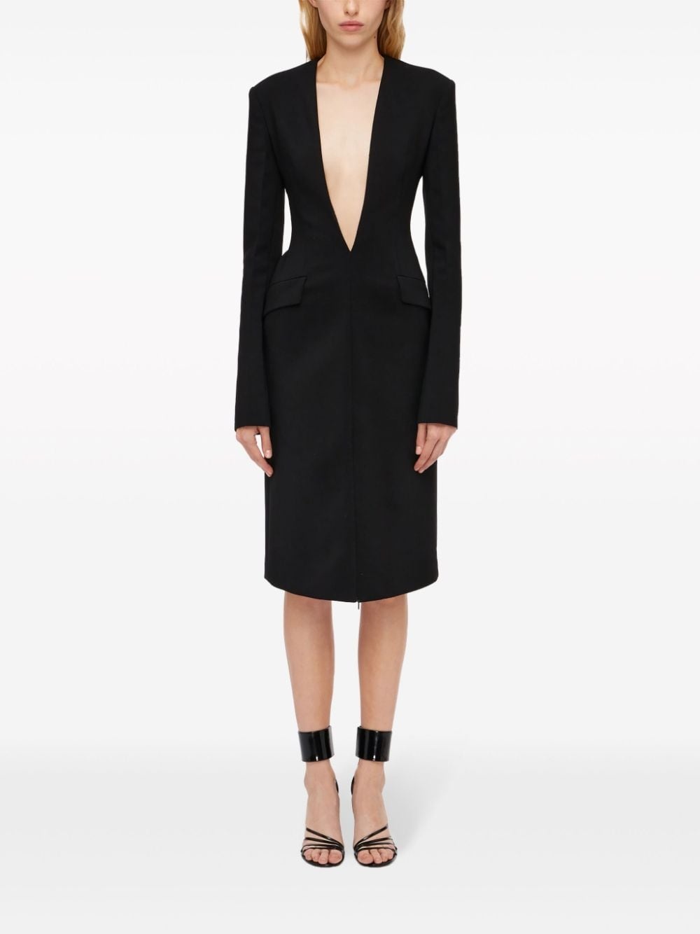 V-neck wool dress - 2