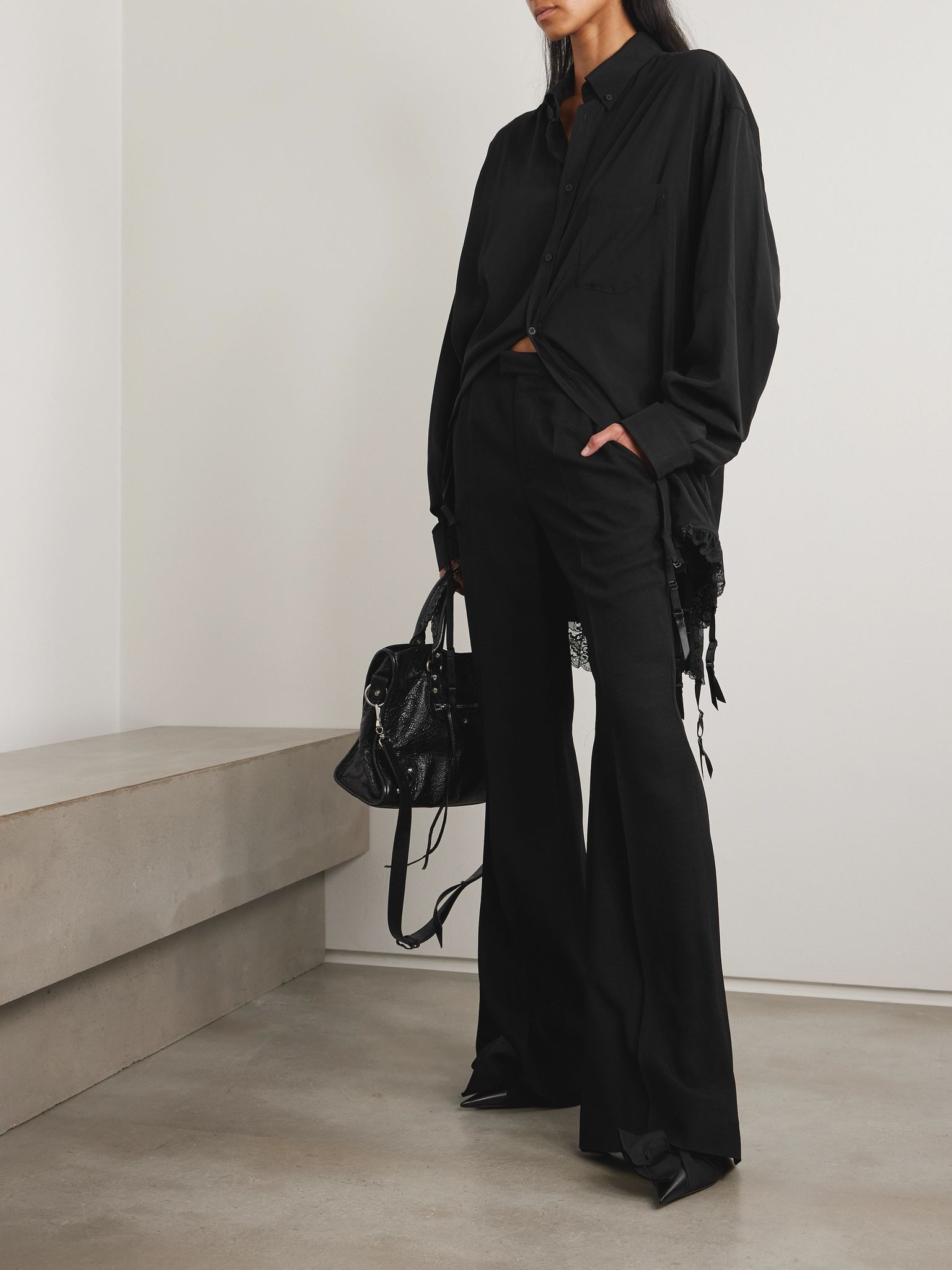 Cotton flared pants Black - 2