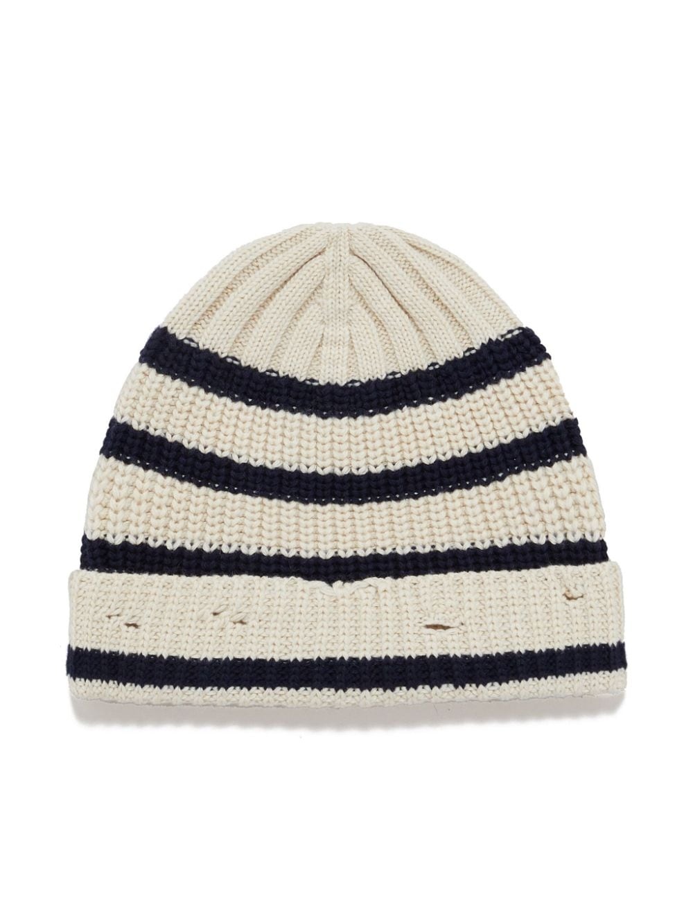 logo-embroidered striped beanie - 2