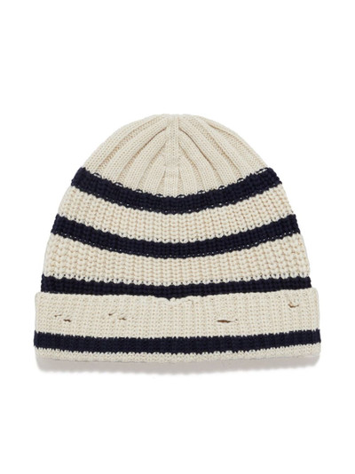 Marni logo-embroidered striped beanie outlook