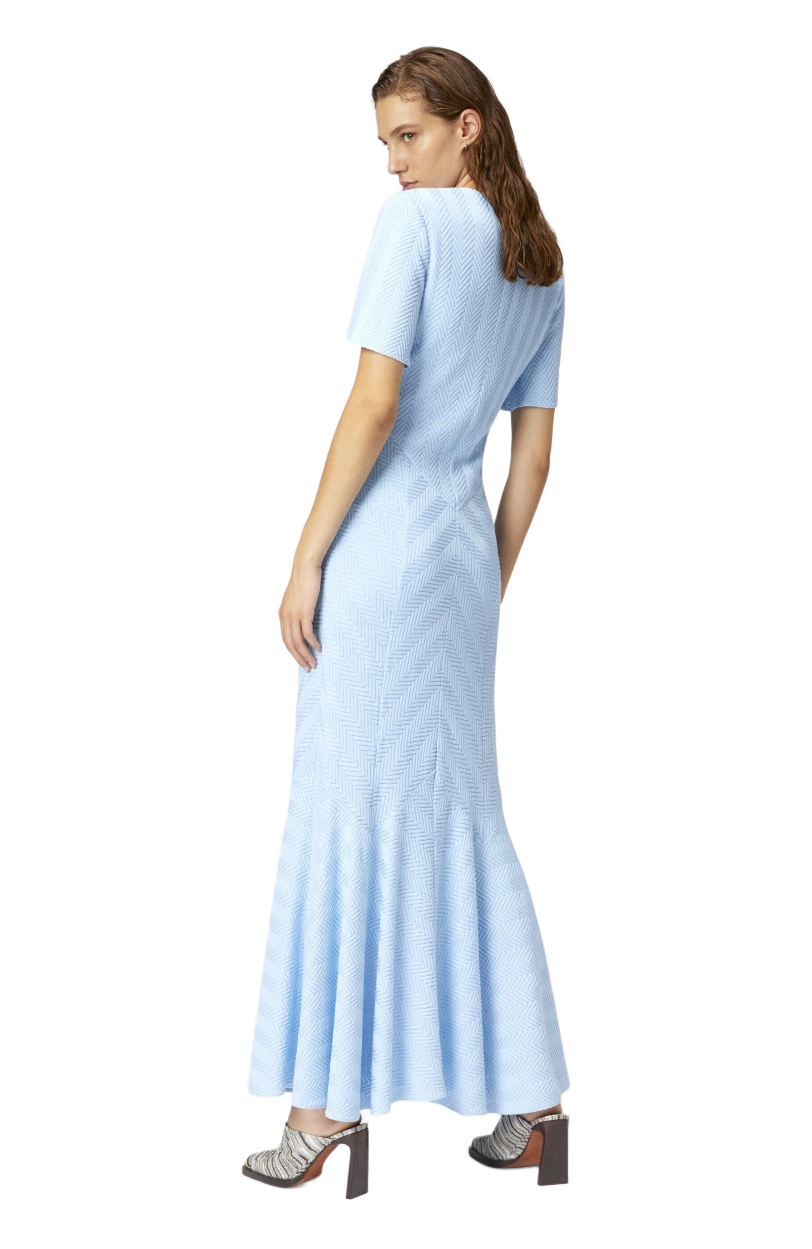 Missoni Long Dress In Cotton And Zigzag Viscose With Flared Hem in Light Blue at Nordstrom - 3