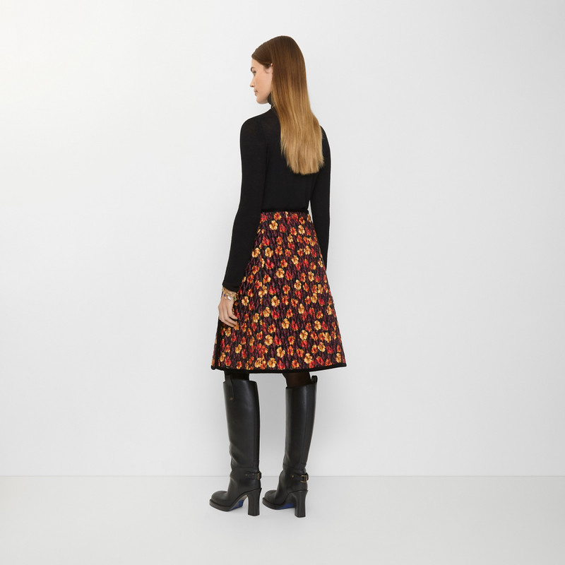 Geranium Leaf Quilted Nylon Skirt 3