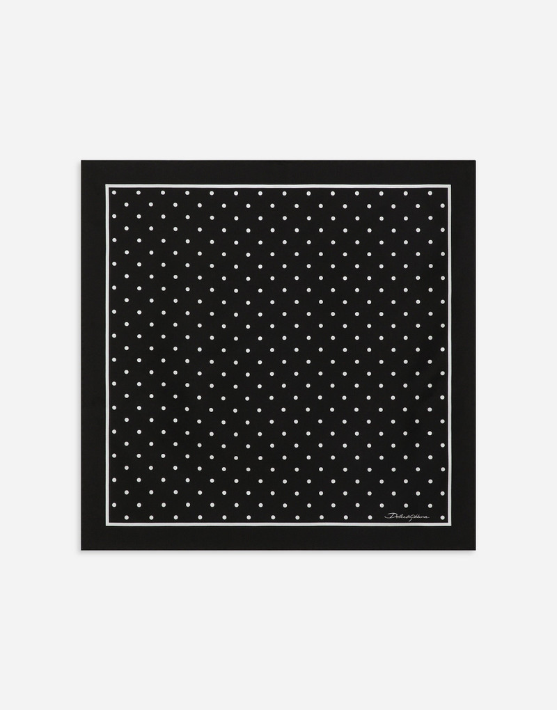 Silk twill scarf with polka-dot print (50x50) 1