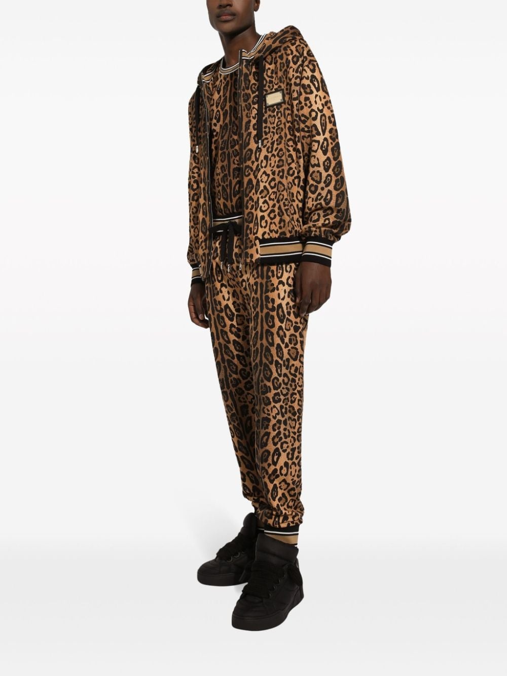 leopard-print cotton hoodie - 5