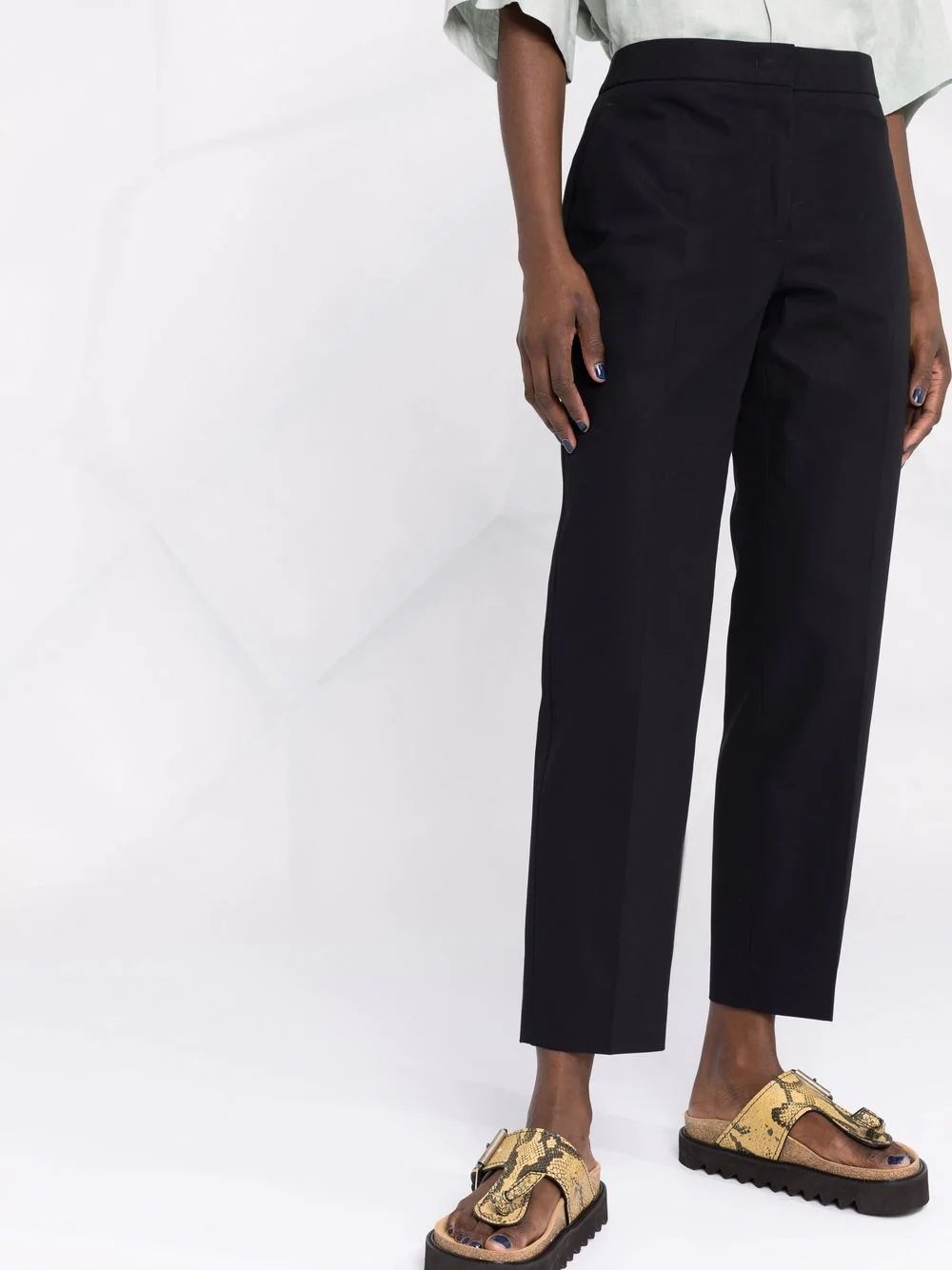 cropped straight-leg trousers - 5