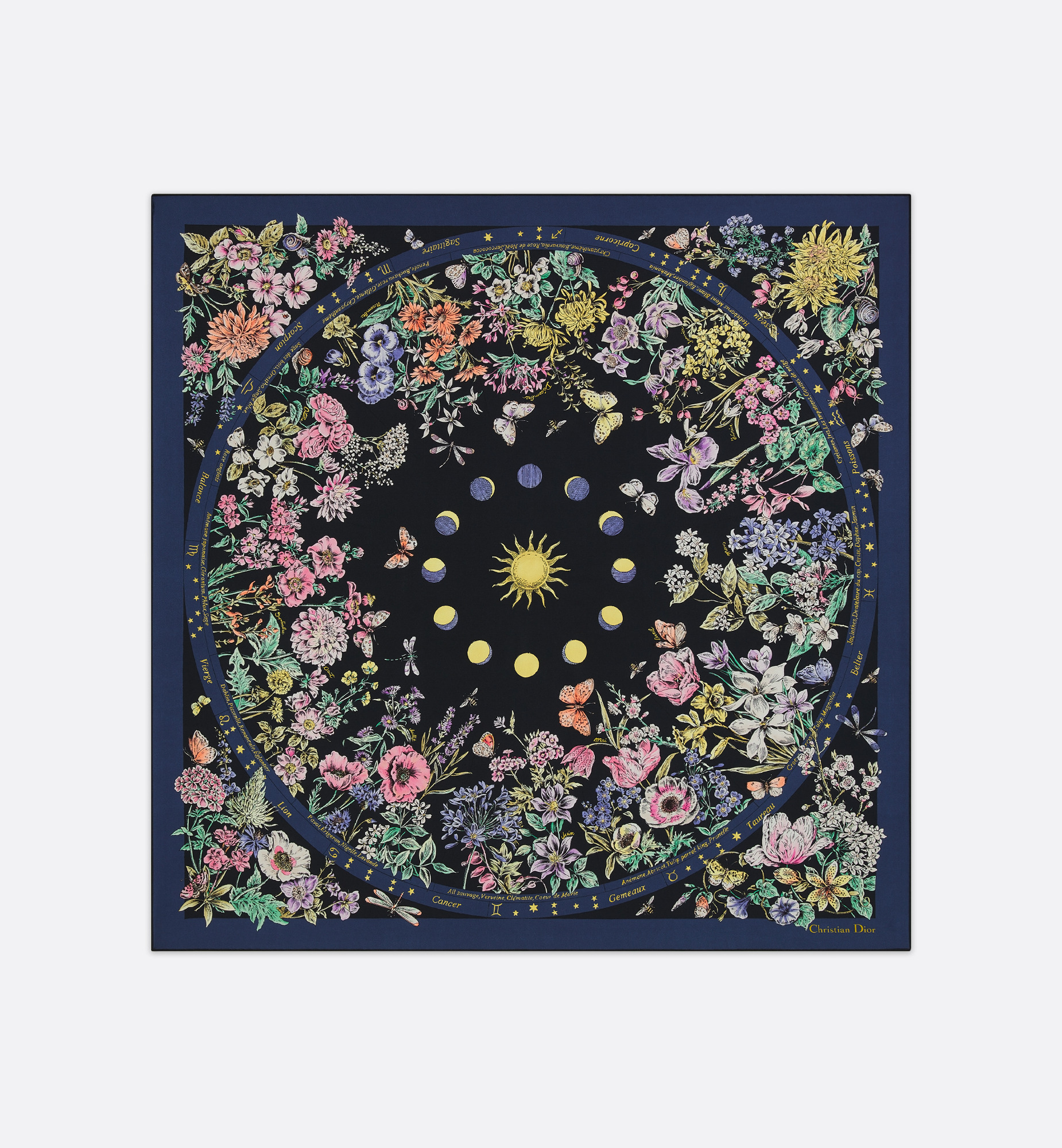Dior Astral Flowers 90 Square Scarf - 1