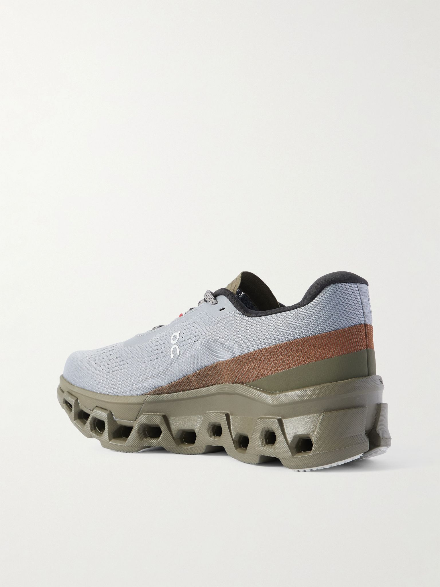 + PLEASURES + The Loop Cloudmonster 2 Rubber-Trimmed Mesh Running Sneakers Gray - 4