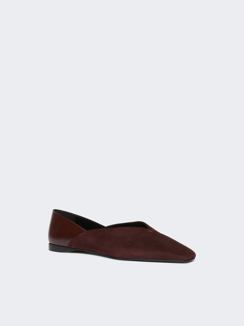 Max Mara SQUAREFLAT Suede and leather mules outlook