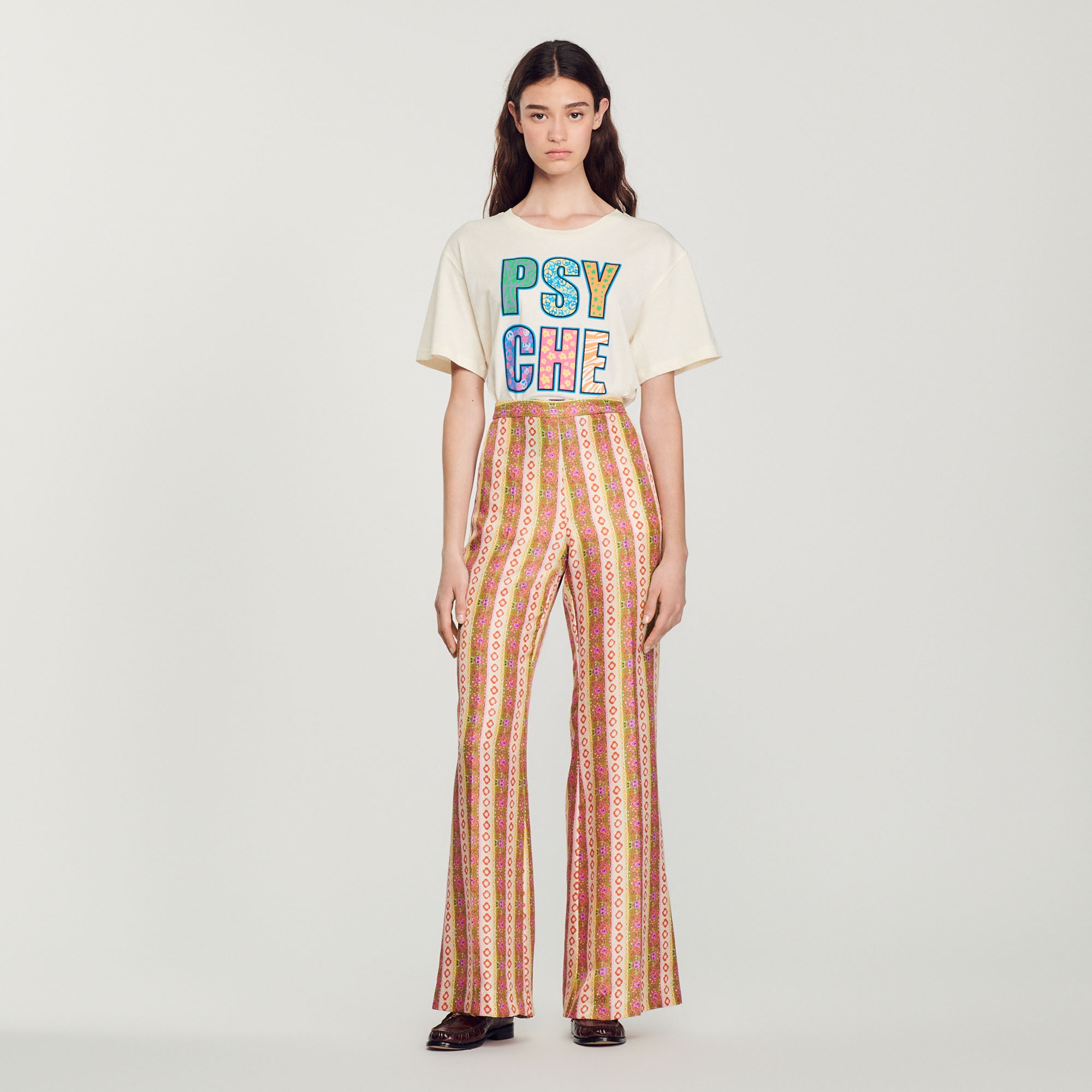 Wide-leg loose-fitting printed pants - 3