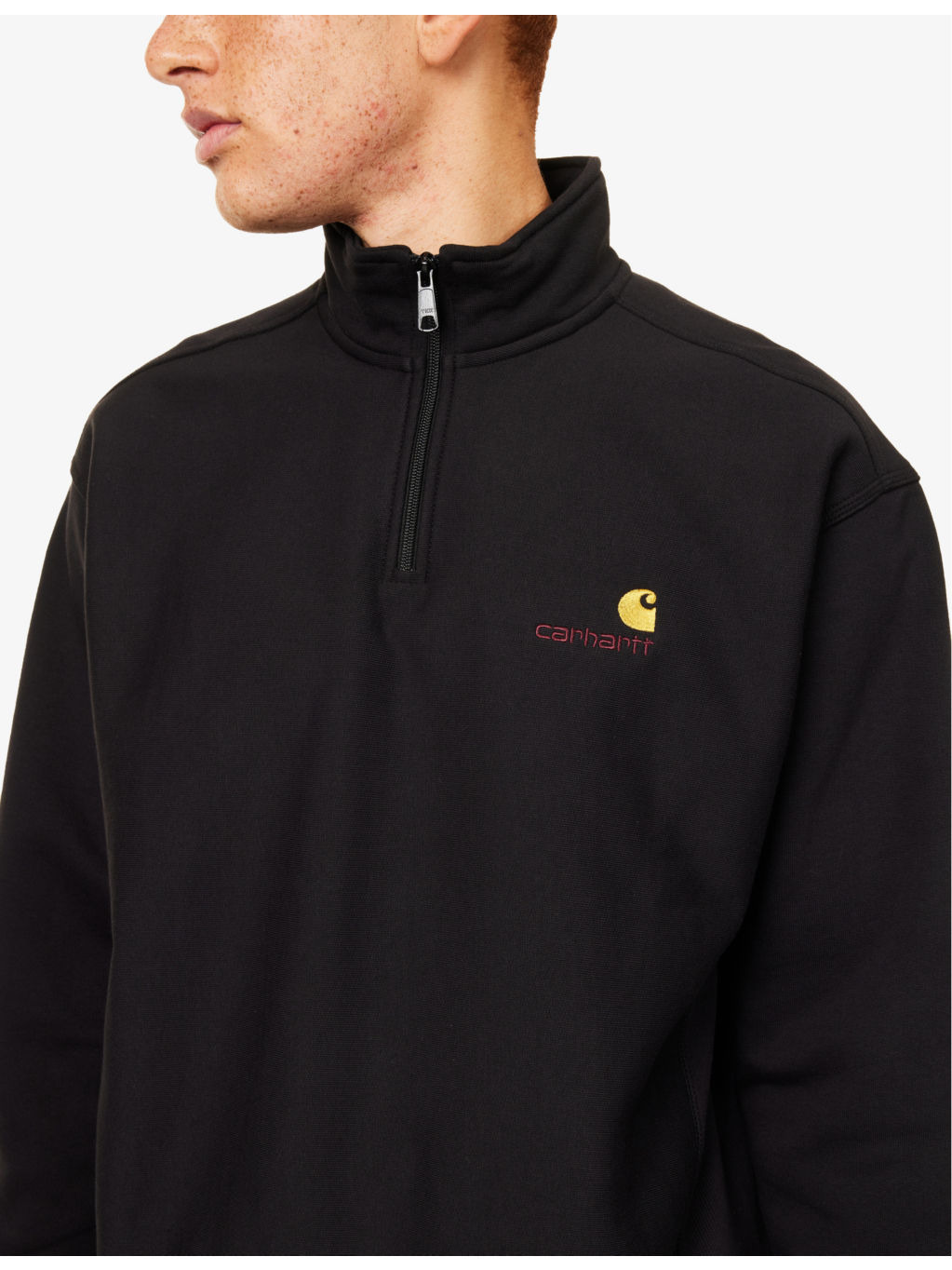 High-neck brand-embroidered cotton-blend sweatshirt - 5