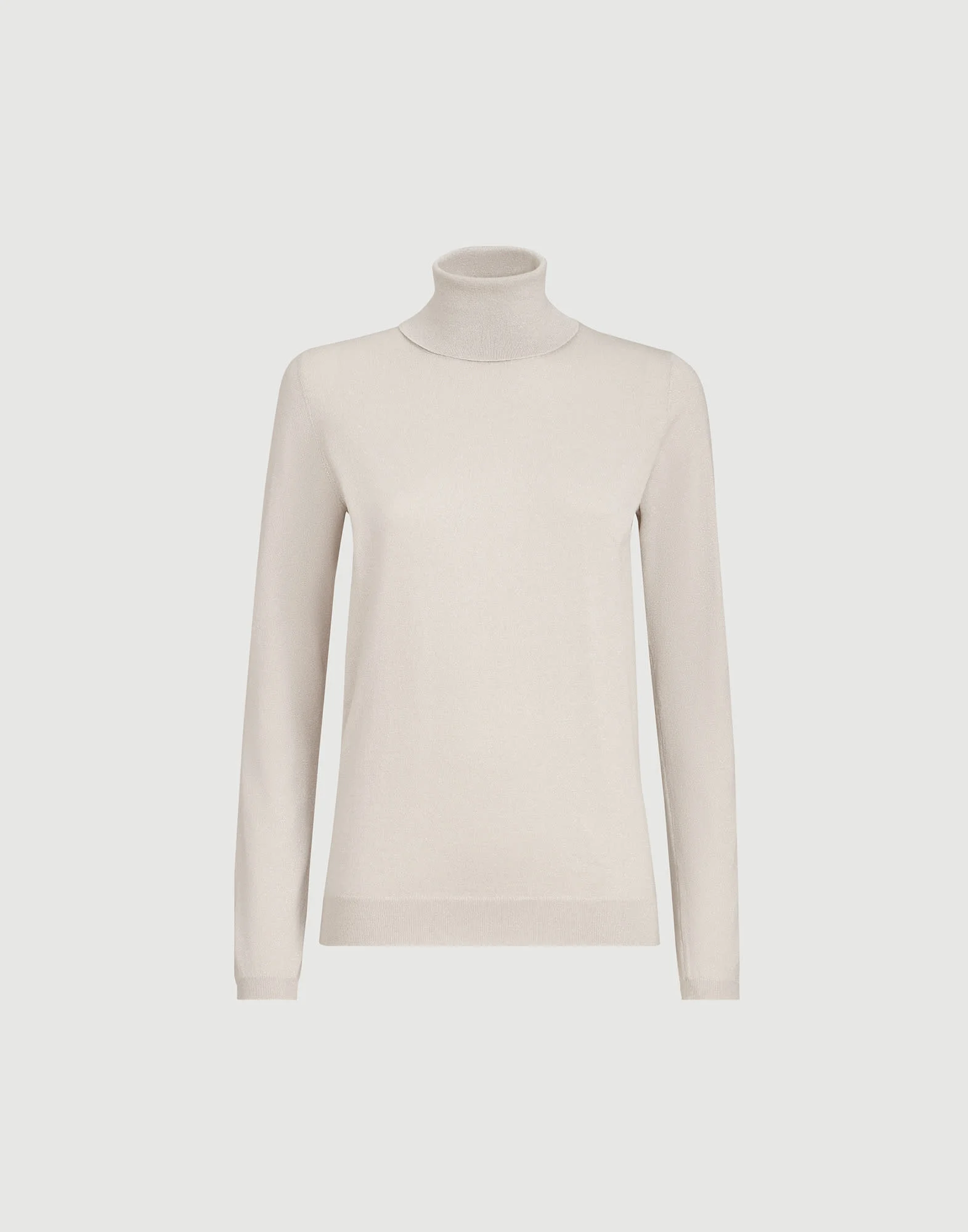 Sparkling cashmere and silk lightweight turtleneck sweater - 1