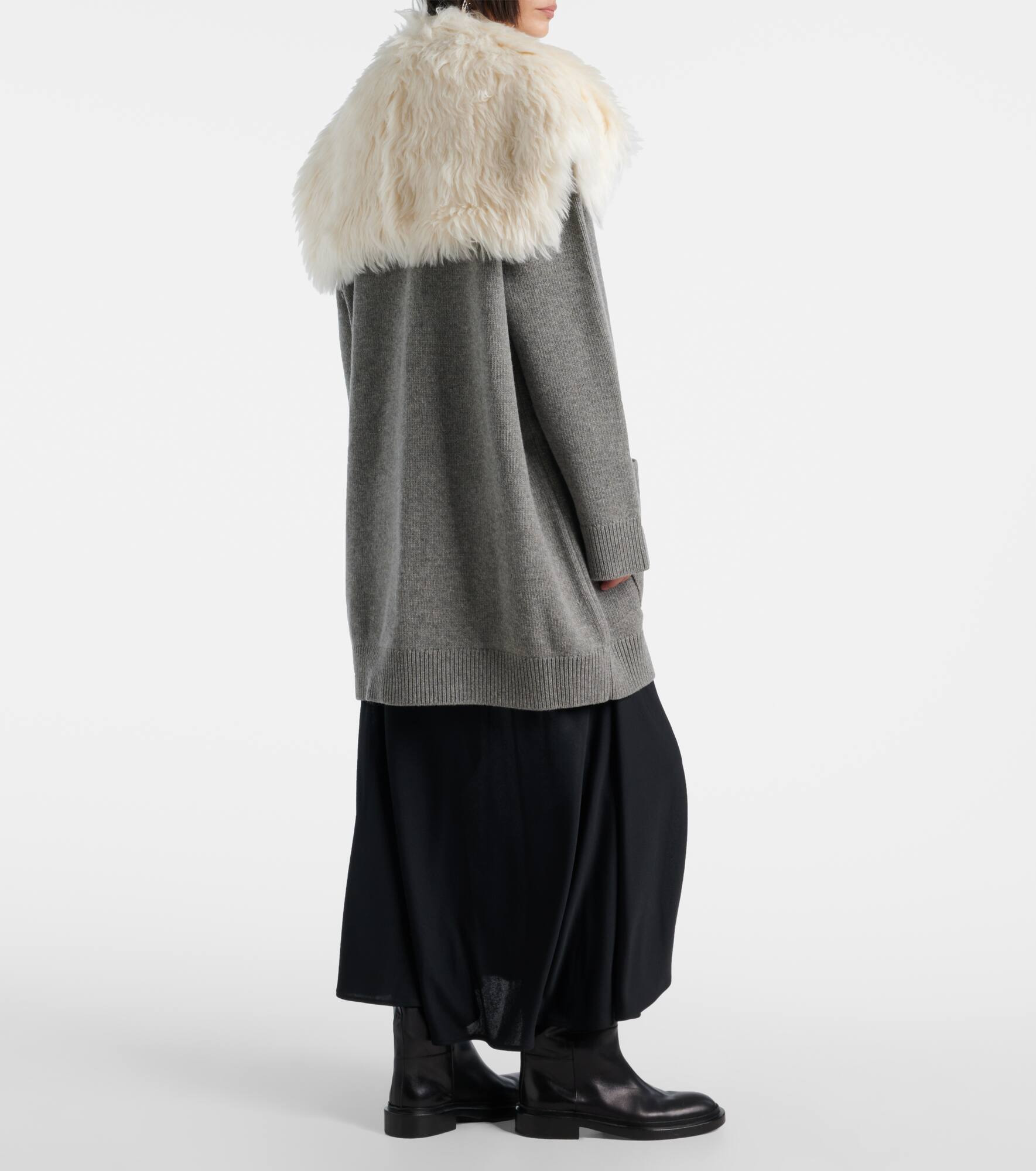 Wool, cotton, and cashmere-blend cardigan - 3