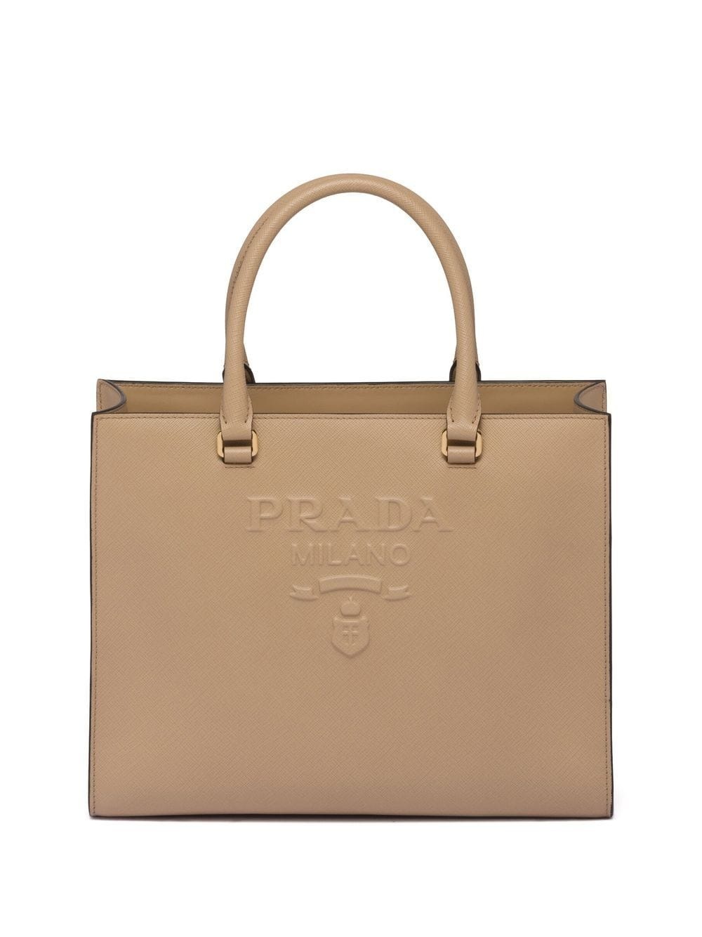 medium logo-embossed saffiano tote bag - 1