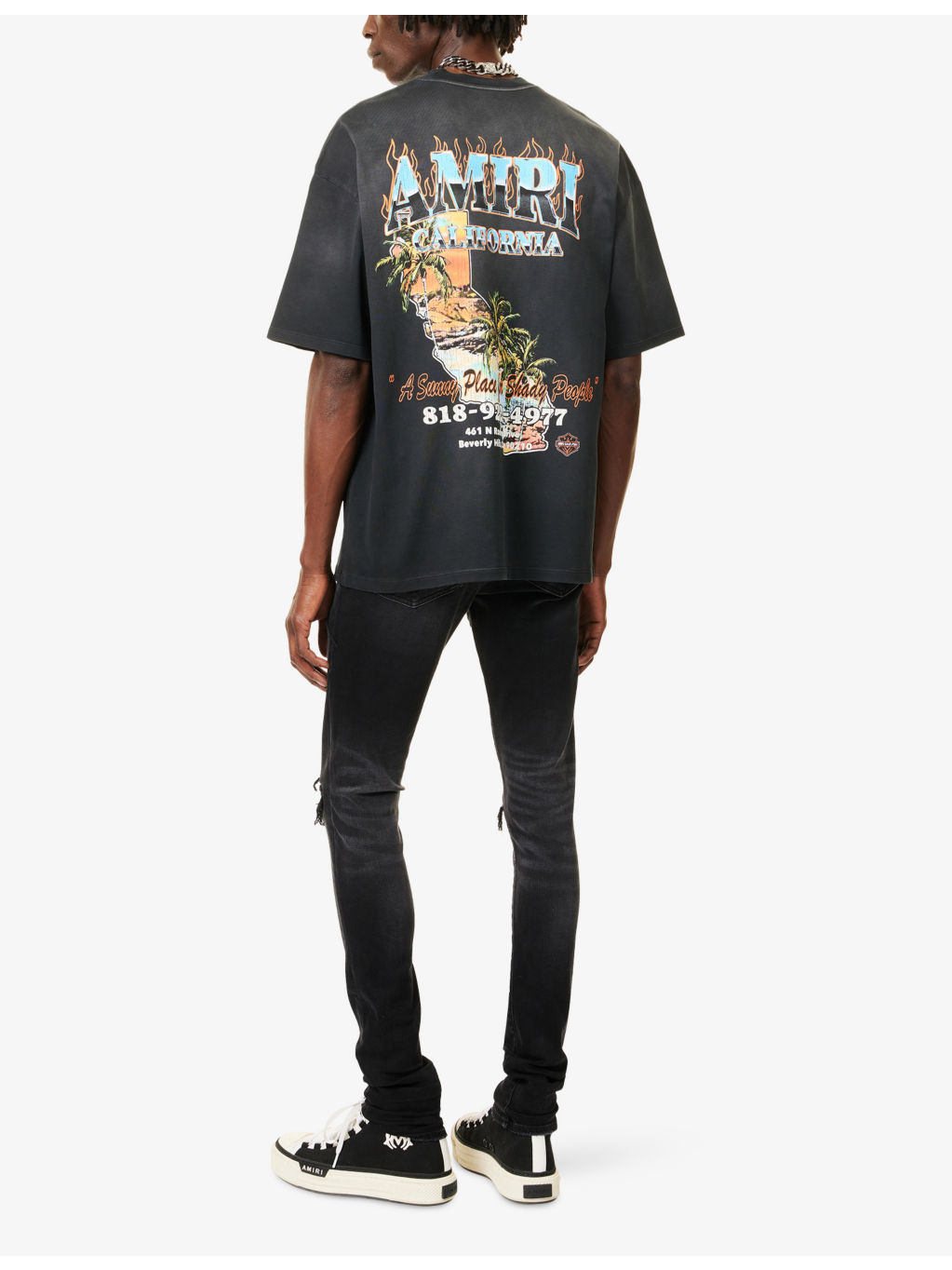 Oversized-Fit Text-Print Cotton T-Shirt - 2