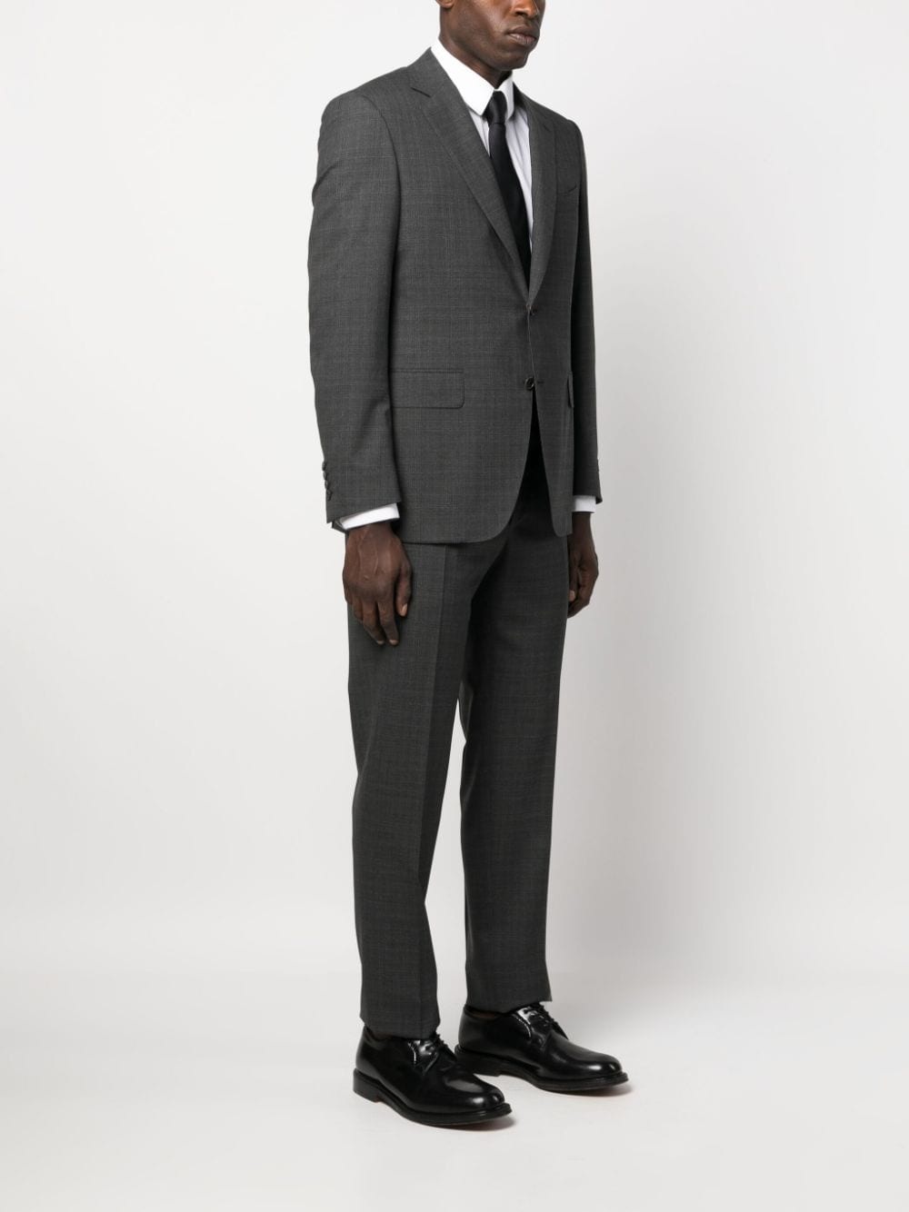 textured-finish single-breasted suit - 3