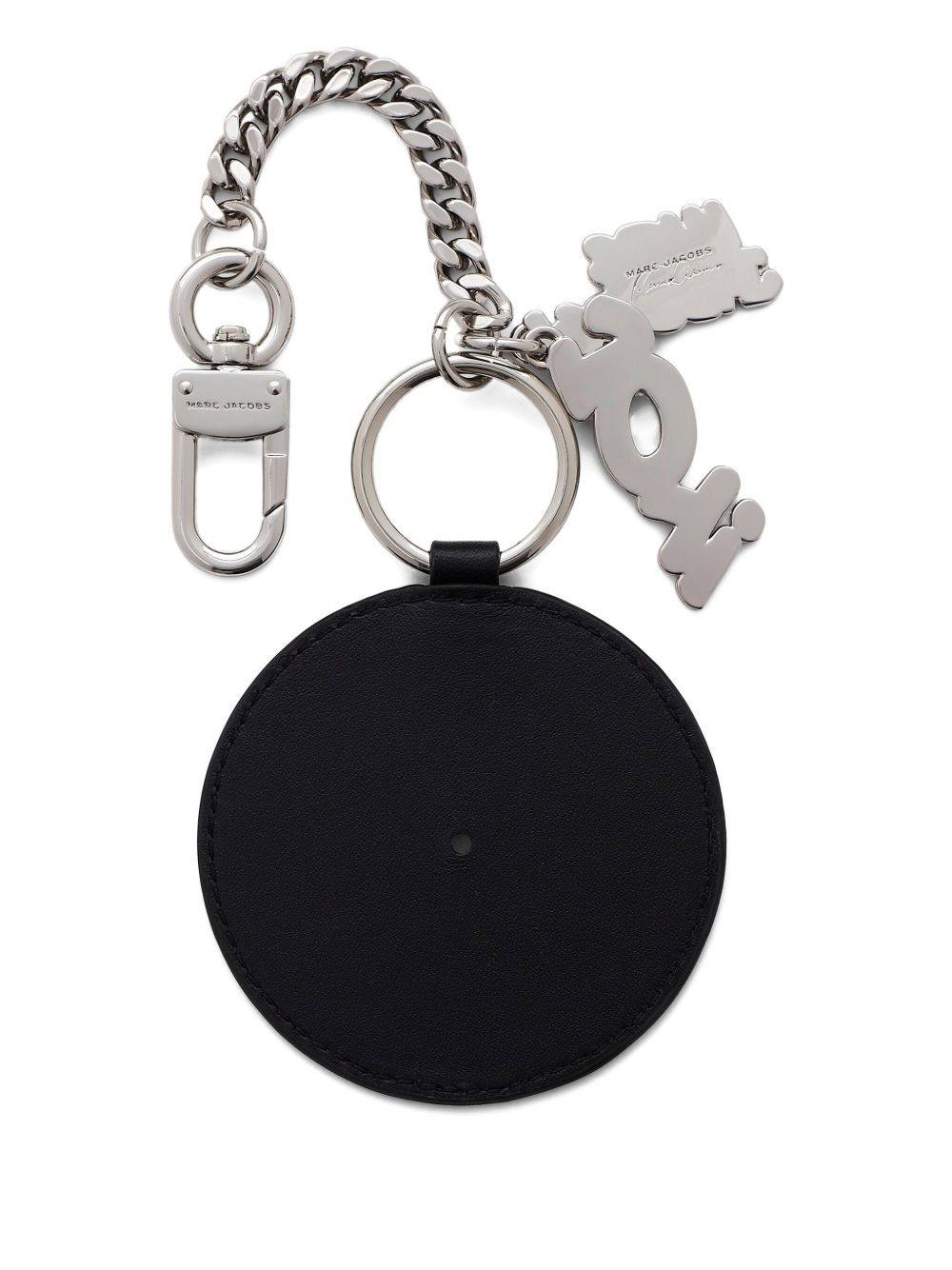 x Derrick Adams record-shaped leather keyring - 2