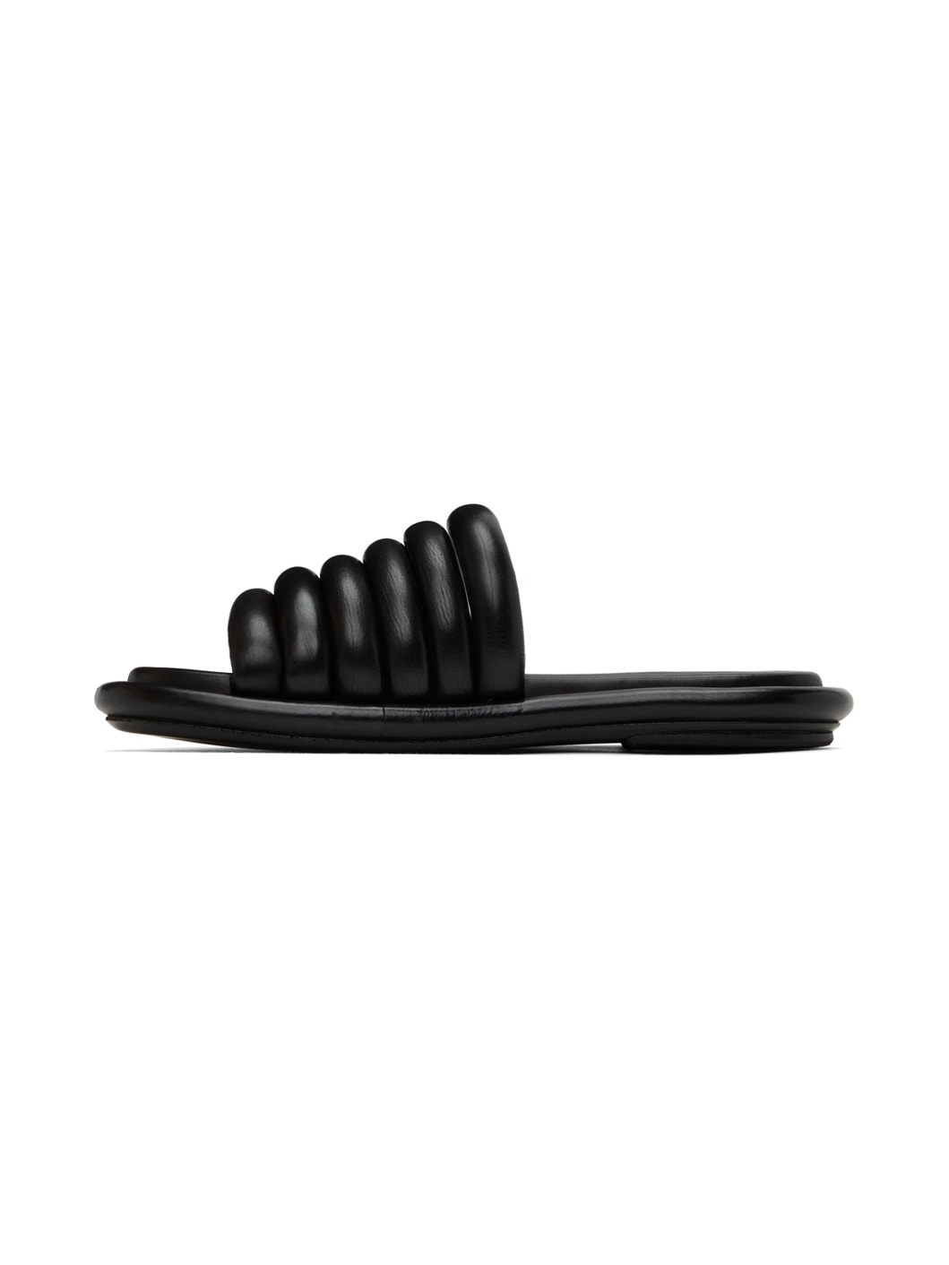 Black Spalmata Flat Sandals - 3