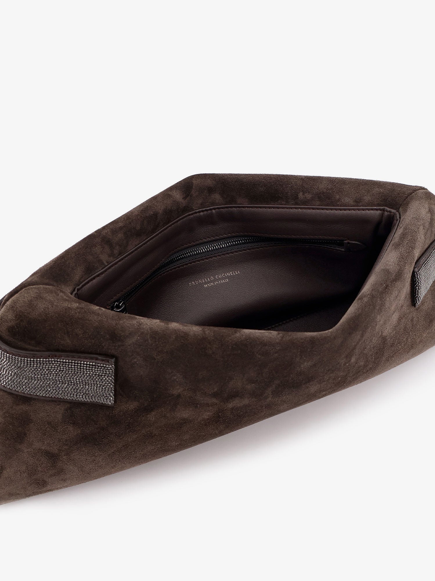 Brunello Cucinelli Suede Pochette With Monili Detail - 4